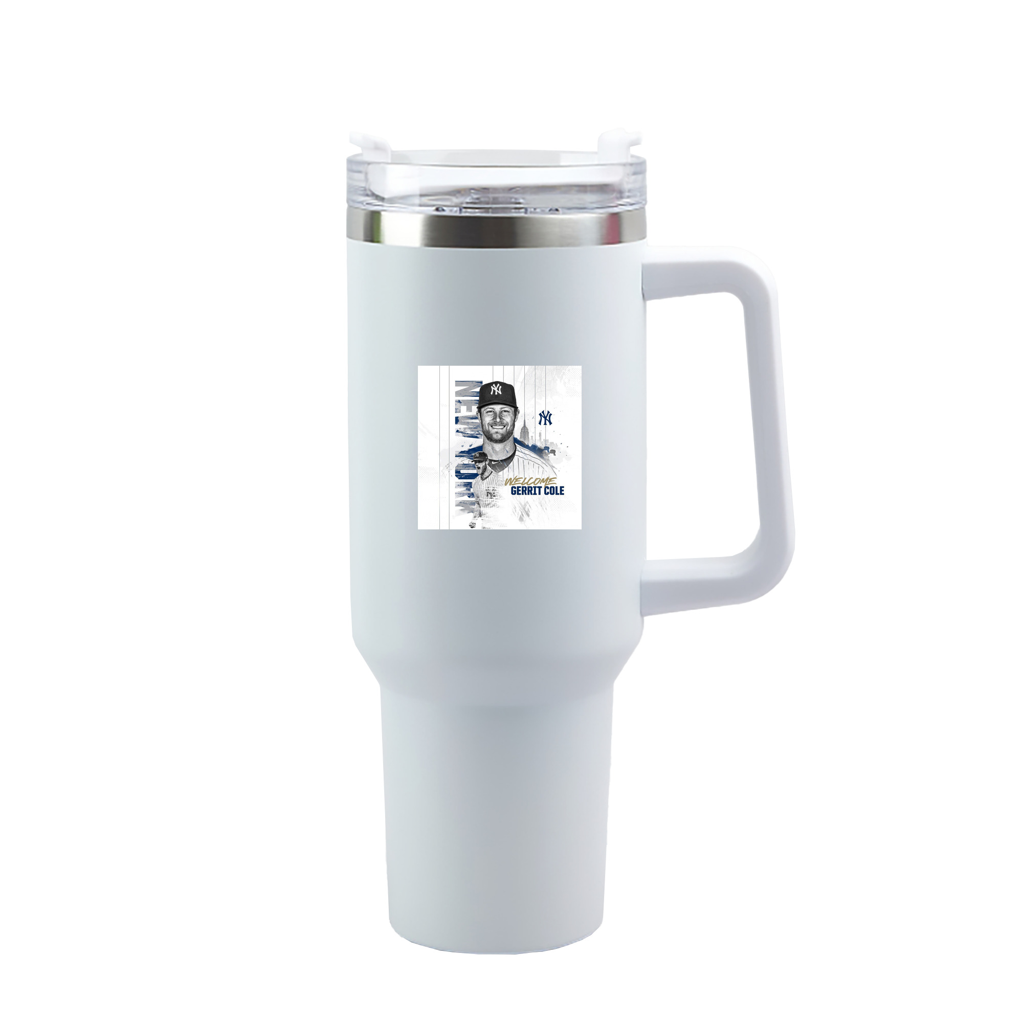 Gerrit Cole 26 40oz Handle Car Tumbler – Durable Stainless Steel Travel Mug With UV Print – Double Wall Insulated, Fits Most Car Cup Holders