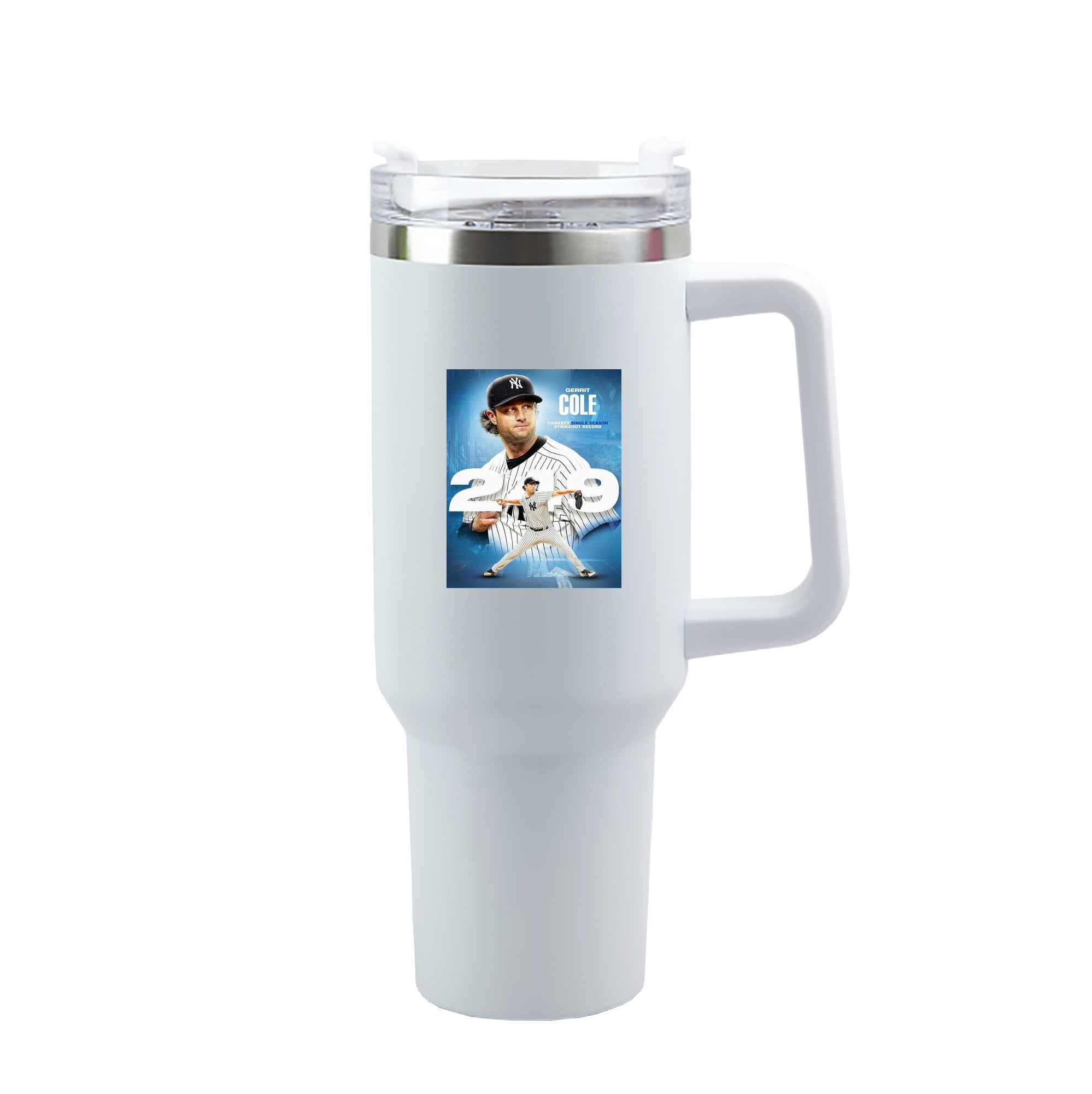 Gerrit Cole 29 40oz Handle Car Tumbler – Durable Stainless Steel Travel Mug With UV Print – Double Wall Insulated, Fits Most Car Cup Holders