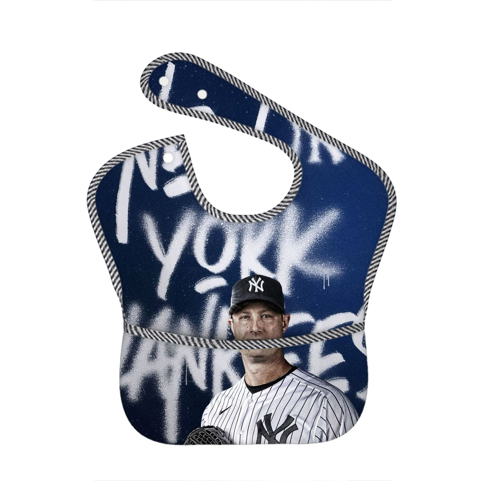 Gerrit Cole 18 Adjustable Waterproof Toddler Bib – Full-Print Durable Polyester – Foldable Crumb Pocket – Easy Snap Closure – Soft