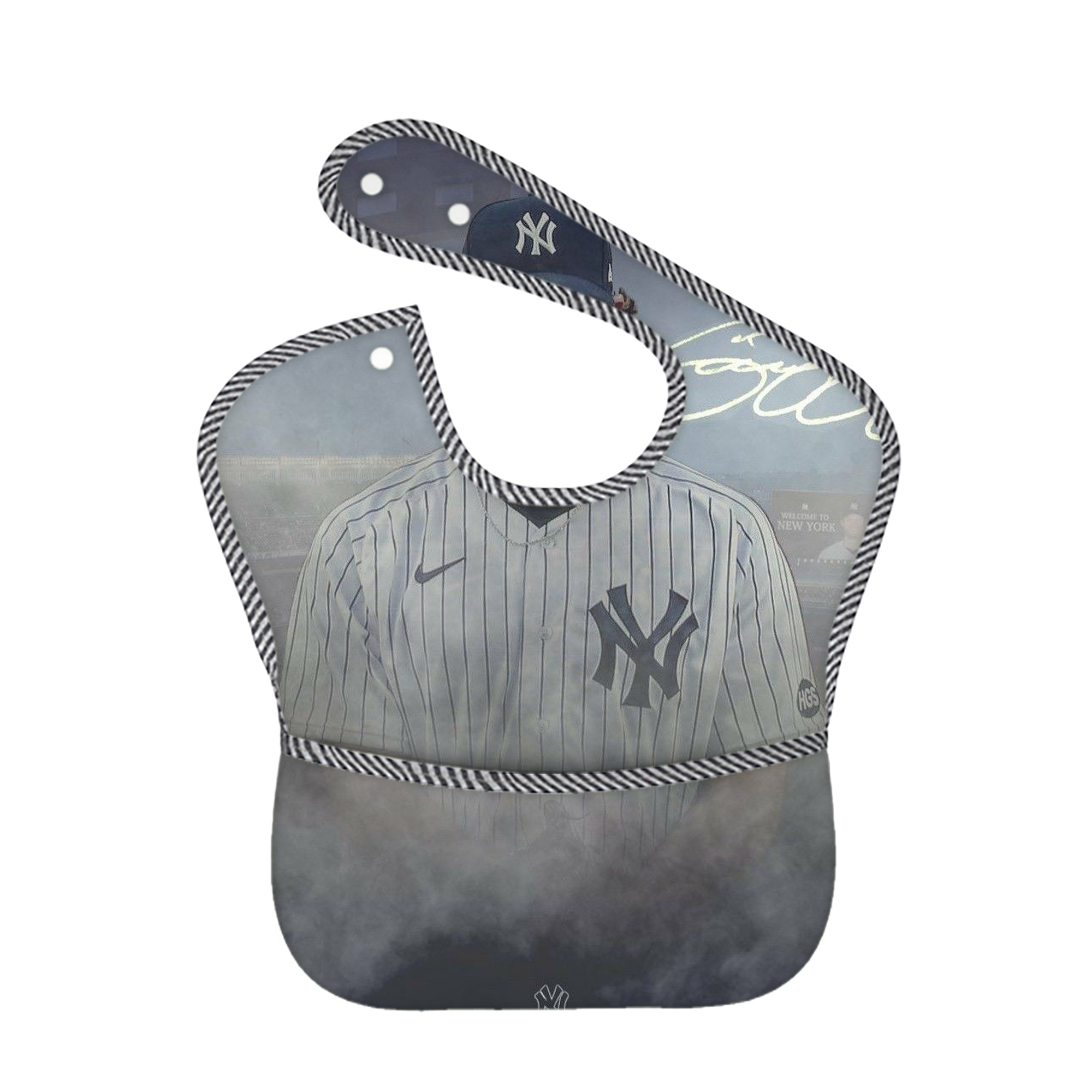 Gerrit Cole 27 Adjustable Waterproof Toddler Bib – Full-Print Durable Polyester – Foldable Crumb Pocket – Easy Snap Closure – Soft