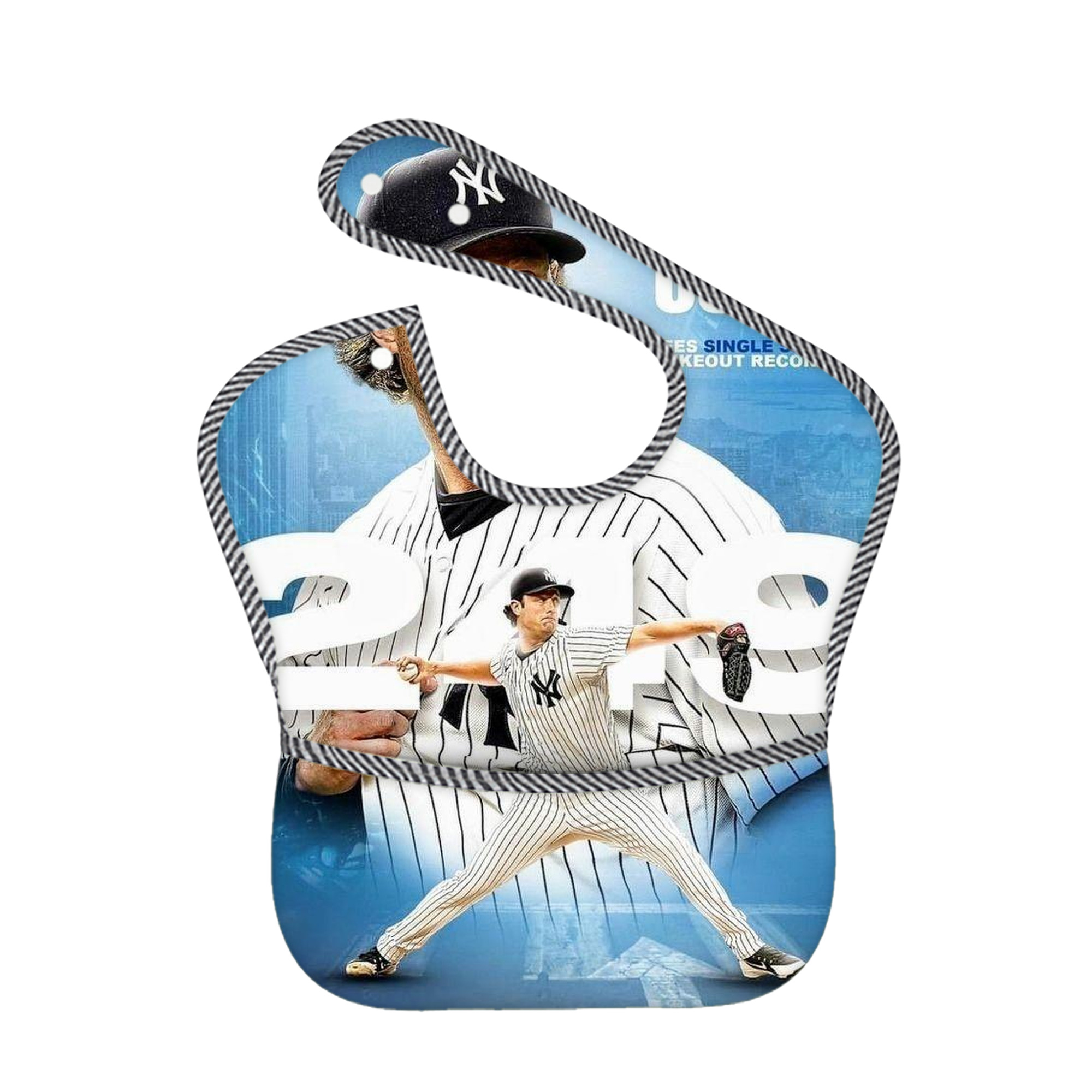 Gerrit Cole 29 Adjustable Waterproof Toddler Bib – Full-Print Durable Polyester – Foldable Crumb Pocket – Easy Snap Closure – Soft