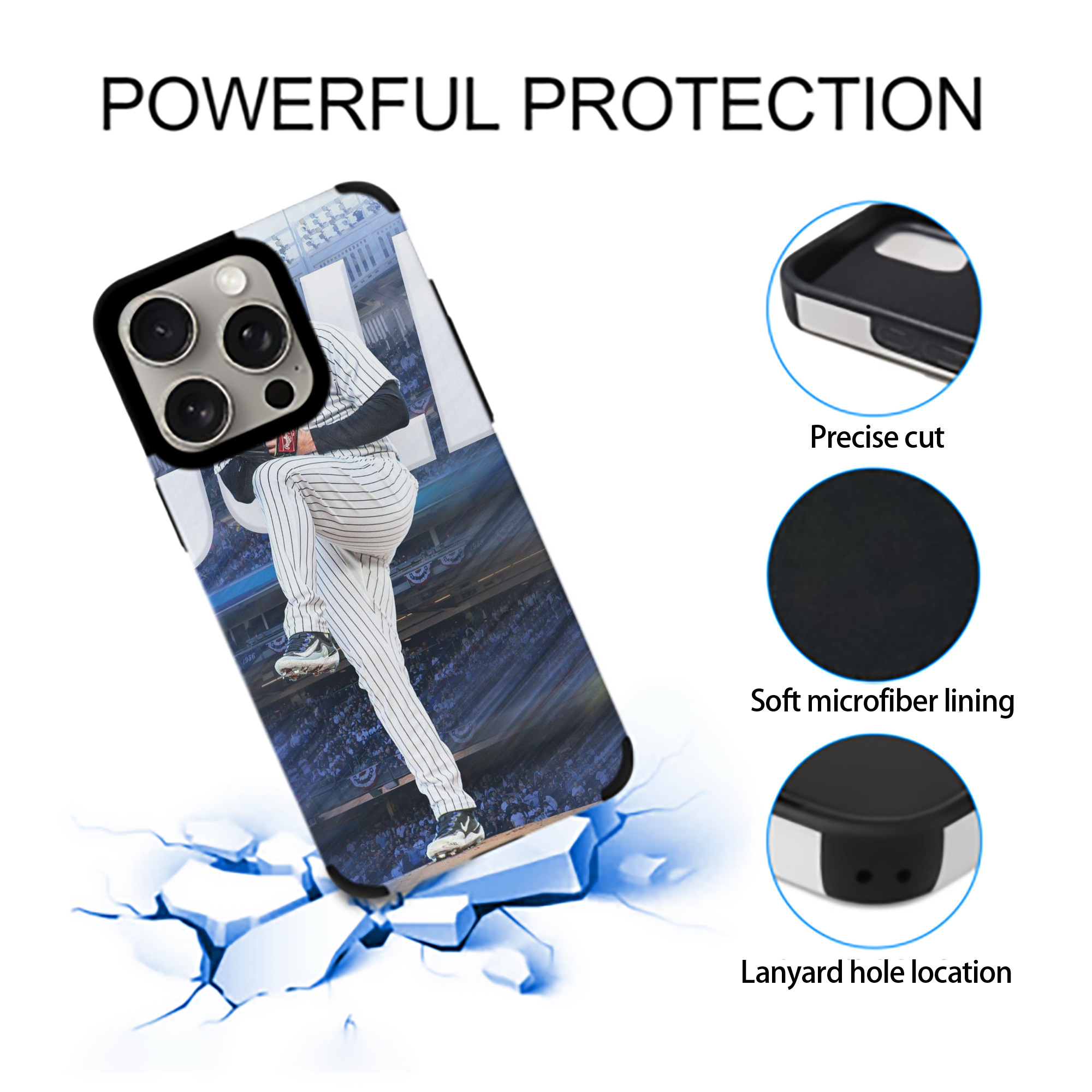 Gerrit Cole 13 IPhone 15 Pro Max PU Leather Case – Soft Lining, 360° Protection – Precise Fit, 3D Buttons, Easy Charging – Anti-Yellowing, Easy To Clean