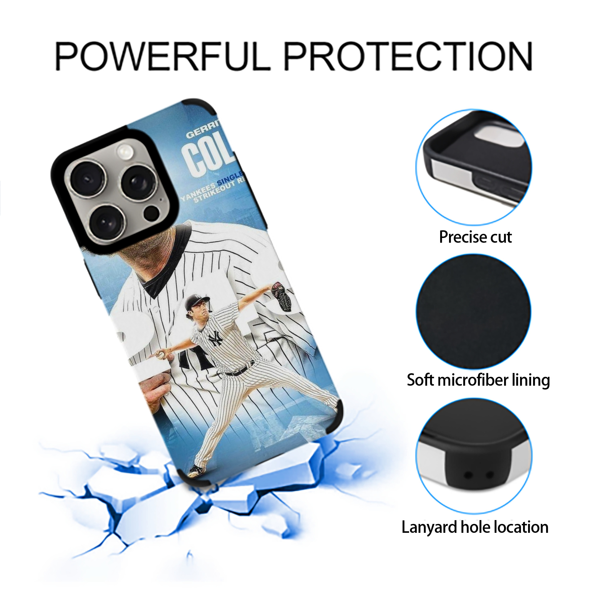 Gerrit Cole 29 IPhone 15 Pro Max PU Leather Case – Soft Lining, 360° Protection – Precise Fit, 3D Buttons, Easy Charging – Anti-Yellowing, Easy To Clean