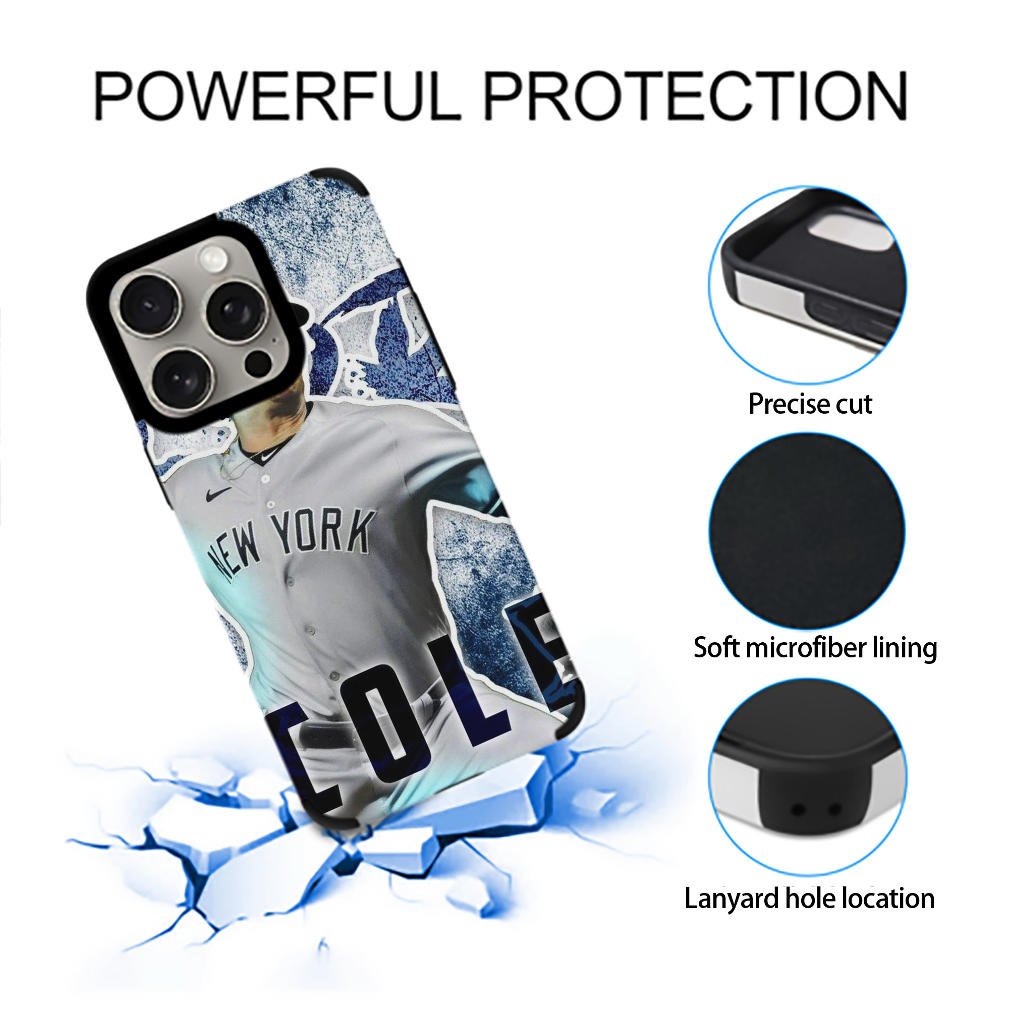 Gerrit Cole 31 IPhone 15 Pro Max PU Leather Case – Soft Lining, 360° Protection – Precise Fit, 3D Buttons, Easy Charging – Anti-Yellowing, Easy To Clean