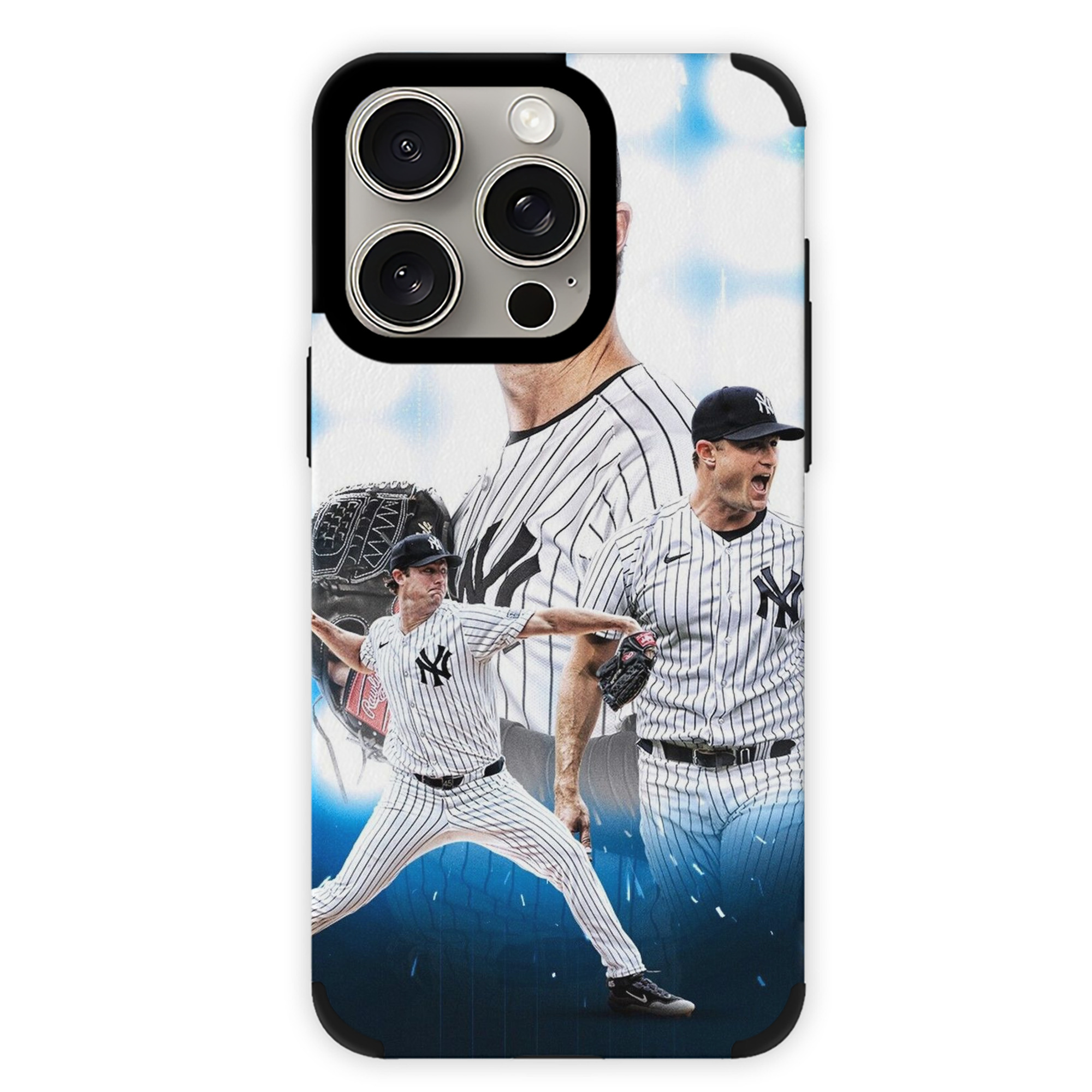 Gerrit Cole 7 IPhone 15 Pro Max PU Leather Case – Soft Lining, 360° Protection – Precise Fit, 3D Buttons, Easy Charging – Anti-Yellowing, Easy To Clean