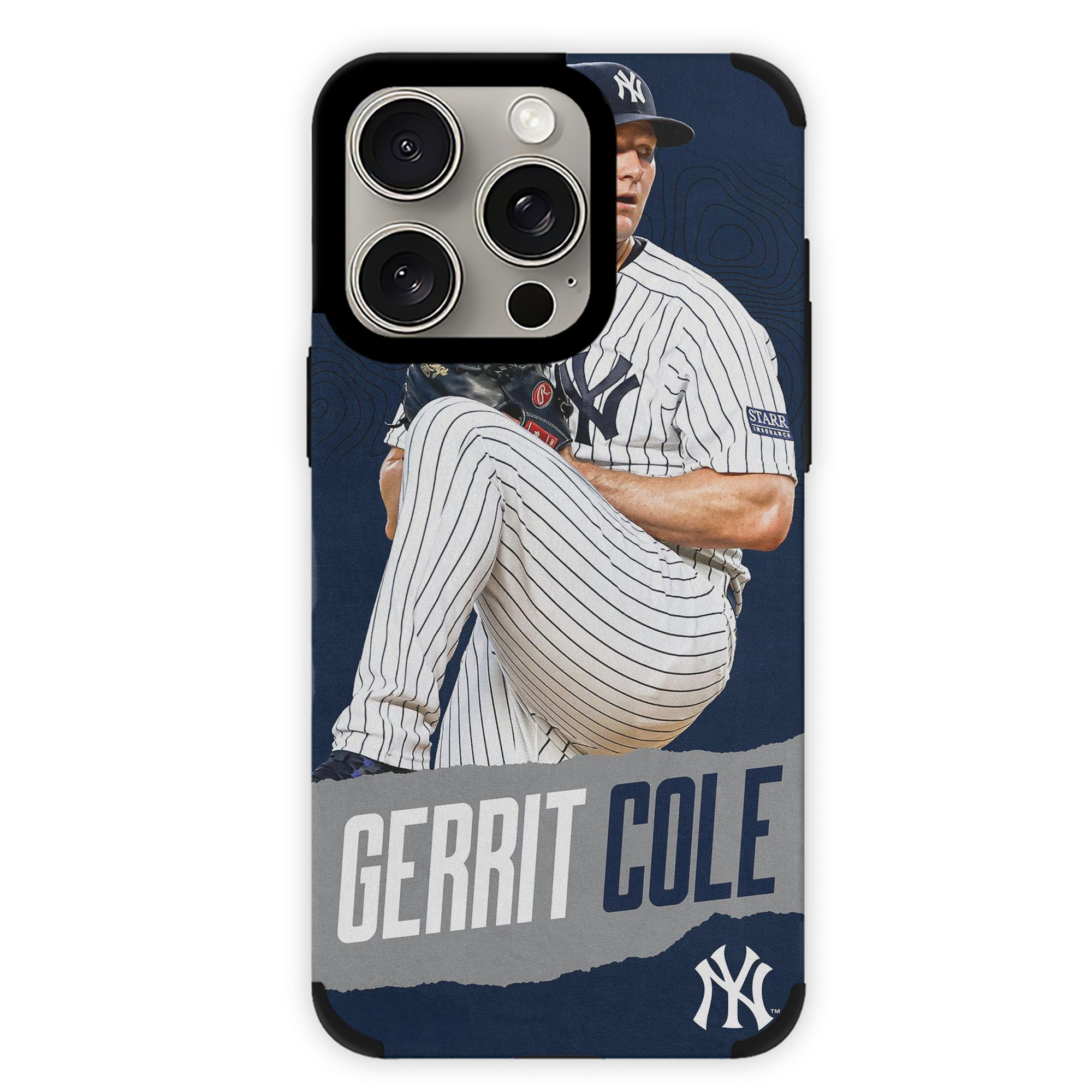 Gerrit Cole 22 IPhone 15 Pro Max PU Leather Case – Soft Lining, 360° Protection – Precise Fit, 3D Buttons, Easy Charging – Anti-Yellowing, Easy To Clean