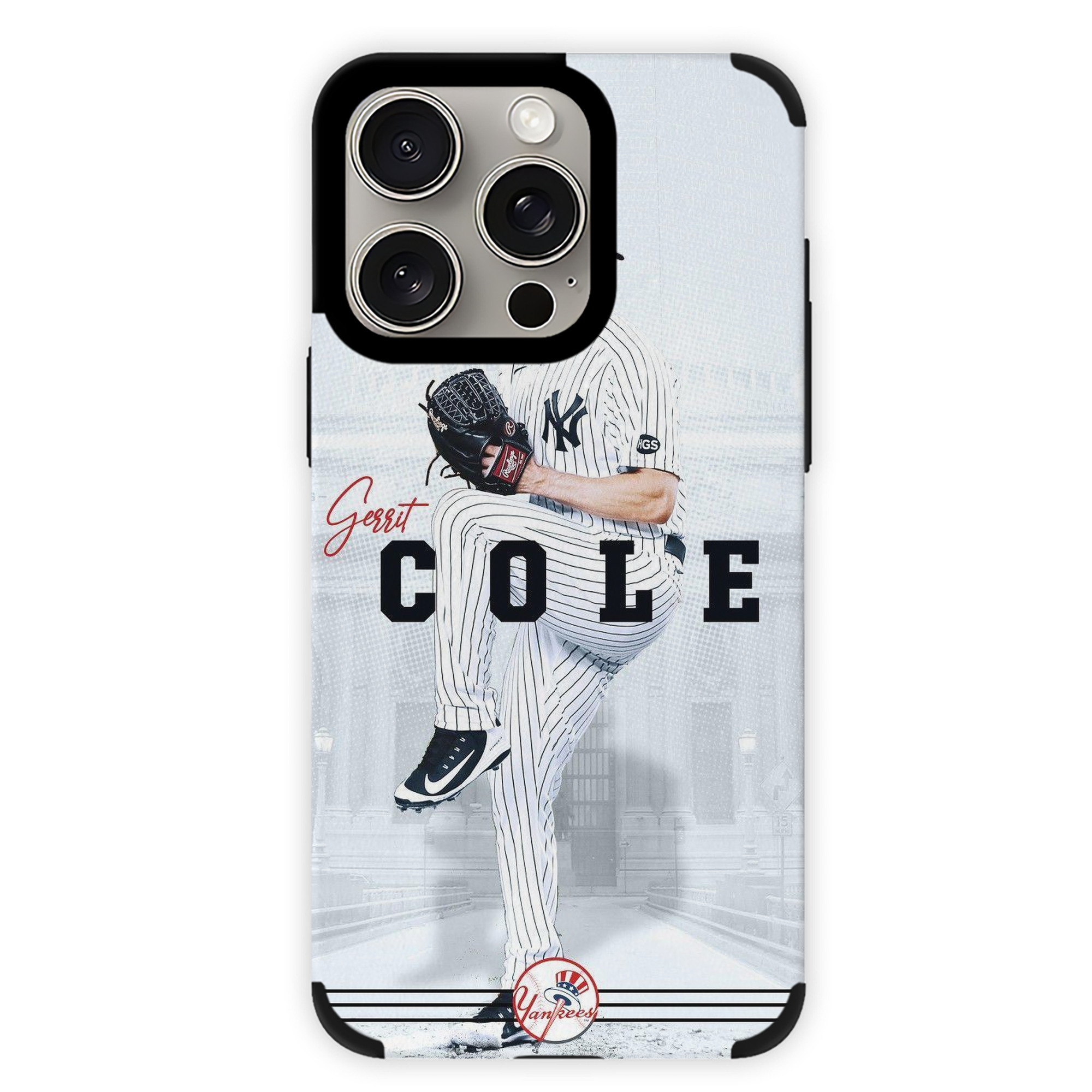 Gerrit Cole 24 IPhone 15 Pro Max PU Leather Case – Soft Lining, 360° Protection – Precise Fit, 3D Buttons, Easy Charging – Anti-Yellowing, Easy To Clean