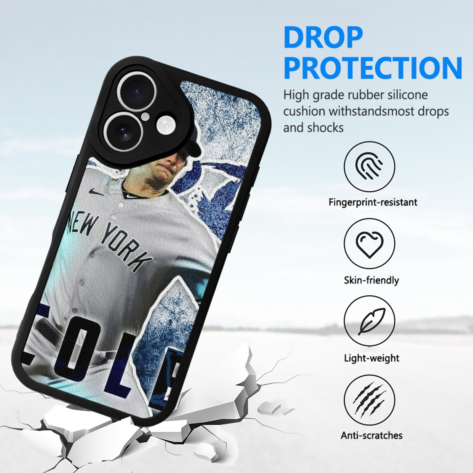 Gerrit Cole 31 IPhone 16 Silicone Leather Case – UV Print, Lambskin Texture – Perfect Fit, Wireless Charging Compatible, Scratch Resistant, Precise Cutouts – Stylish Protection For IPhone 16