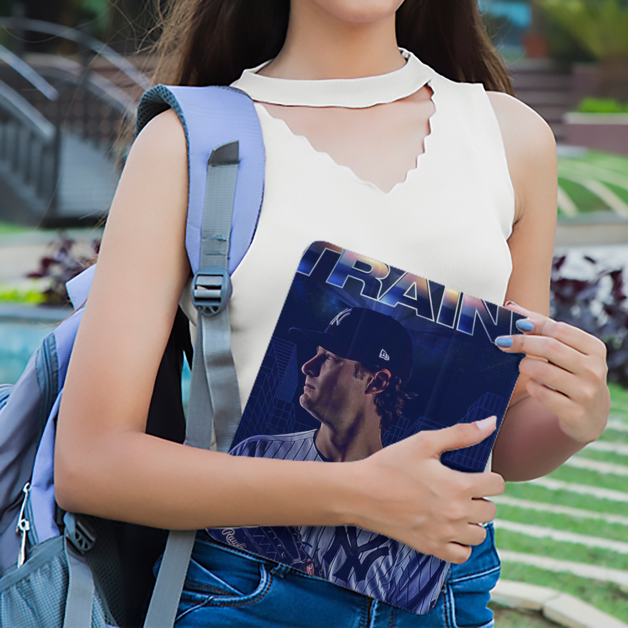 Gerrit Cole 16 Premium Tri-Fold PU Leather & Silicone IPad Case With Pencil Slot – Fits 9.5,10.5,10.9 – Adjustable Stand, Slim, Protective