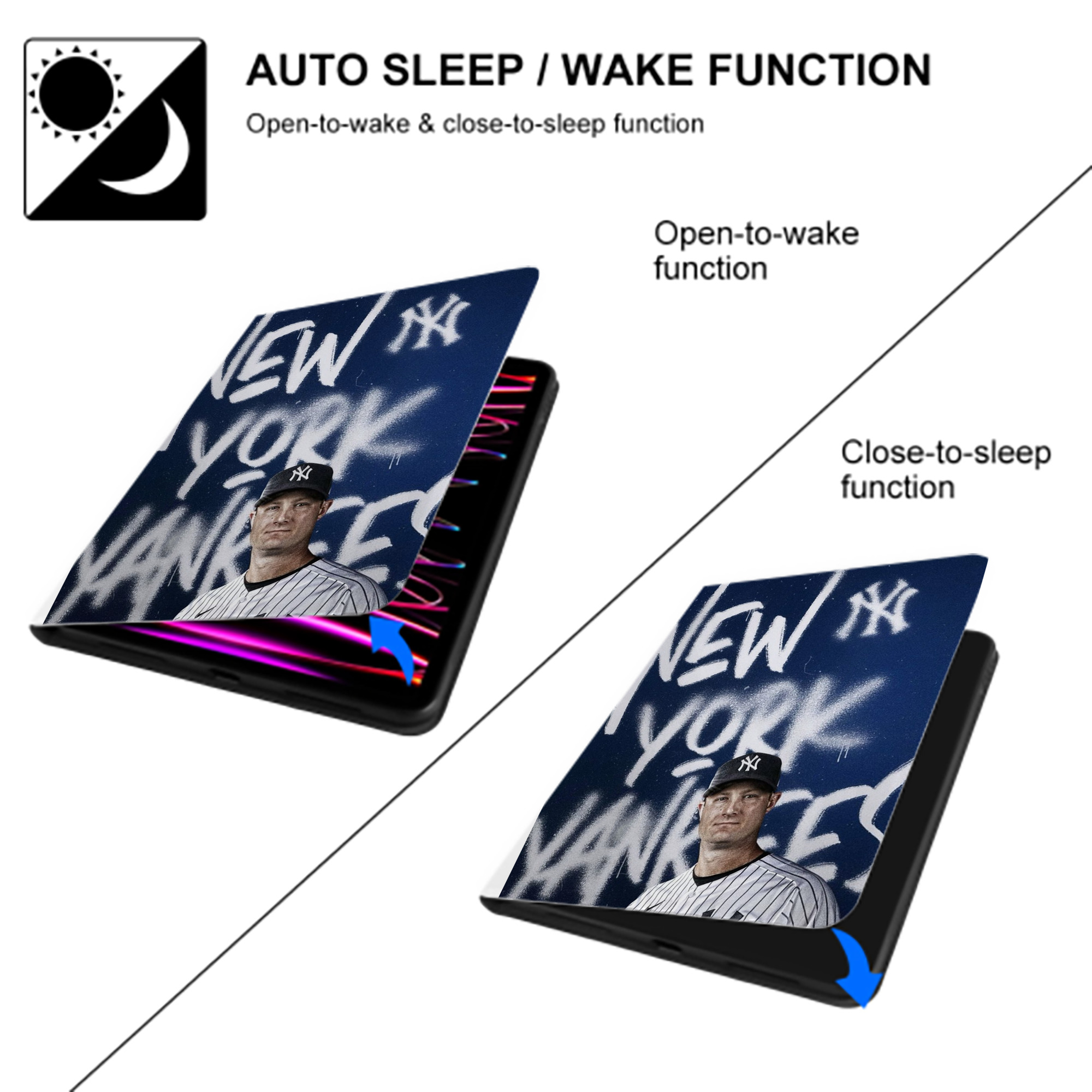 Gerrit Cole 18 Premium Tri-Fold PU Leather & Silicone IPad Case With Pencil Slot – Fits 9.5,10.5,10.9 – Adjustable Stand, Slim, Protective