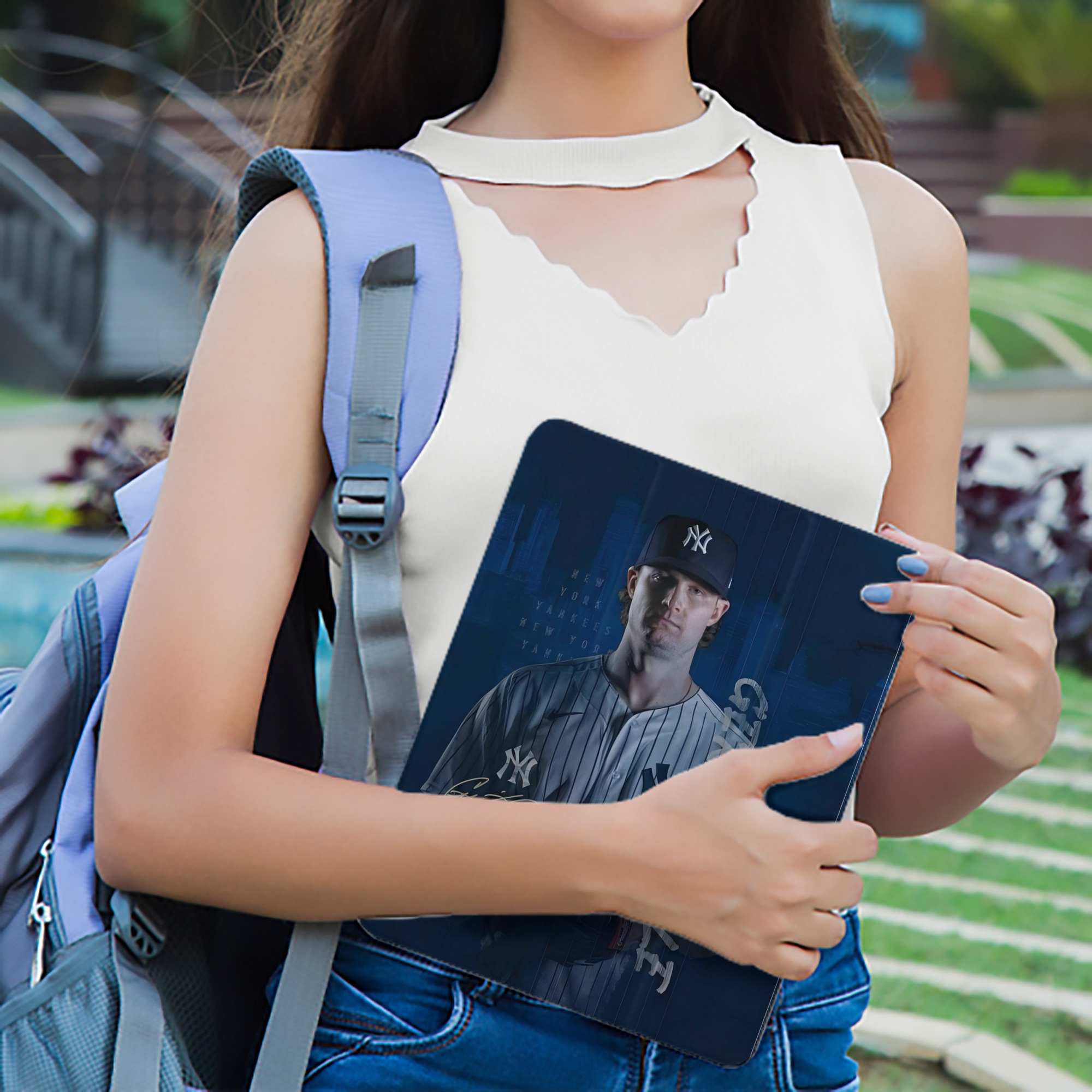 Gerrit Cole 19 Premium Tri-Fold PU Leather & Silicone IPad Case With Pencil Slot – Fits 9.5,10.5,10.9 – Adjustable Stand, Slim, Protective