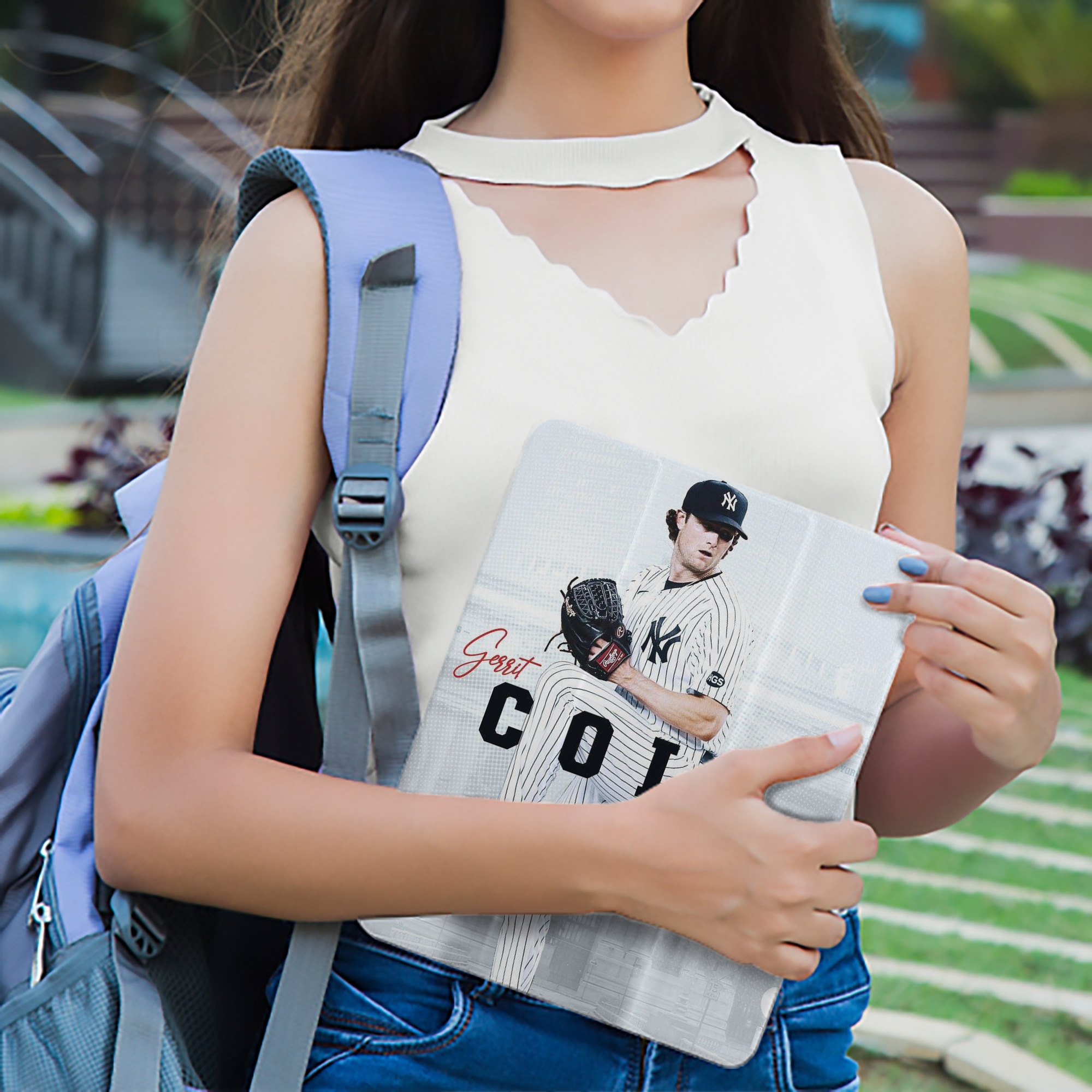 Gerrit Cole 24 Premium Tri-Fold PU Leather & Silicone IPad Case With Pencil Slot – Fits 9.5,10.5,10.9 – Adjustable Stand, Slim, Protective