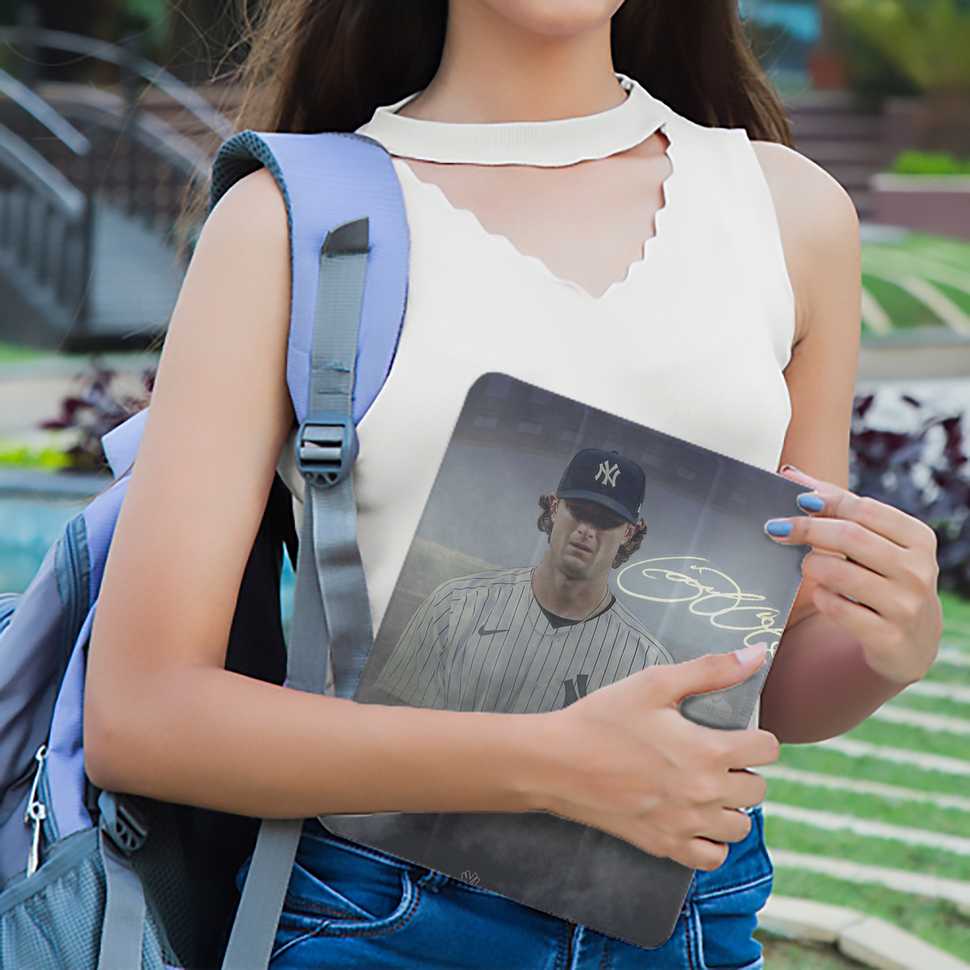 Gerrit Cole 27 Premium Tri-Fold PU Leather & Silicone IPad Case With Pencil Slot – Fits 9.5,10.5,10.9 – Adjustable Stand, Slim, Protective