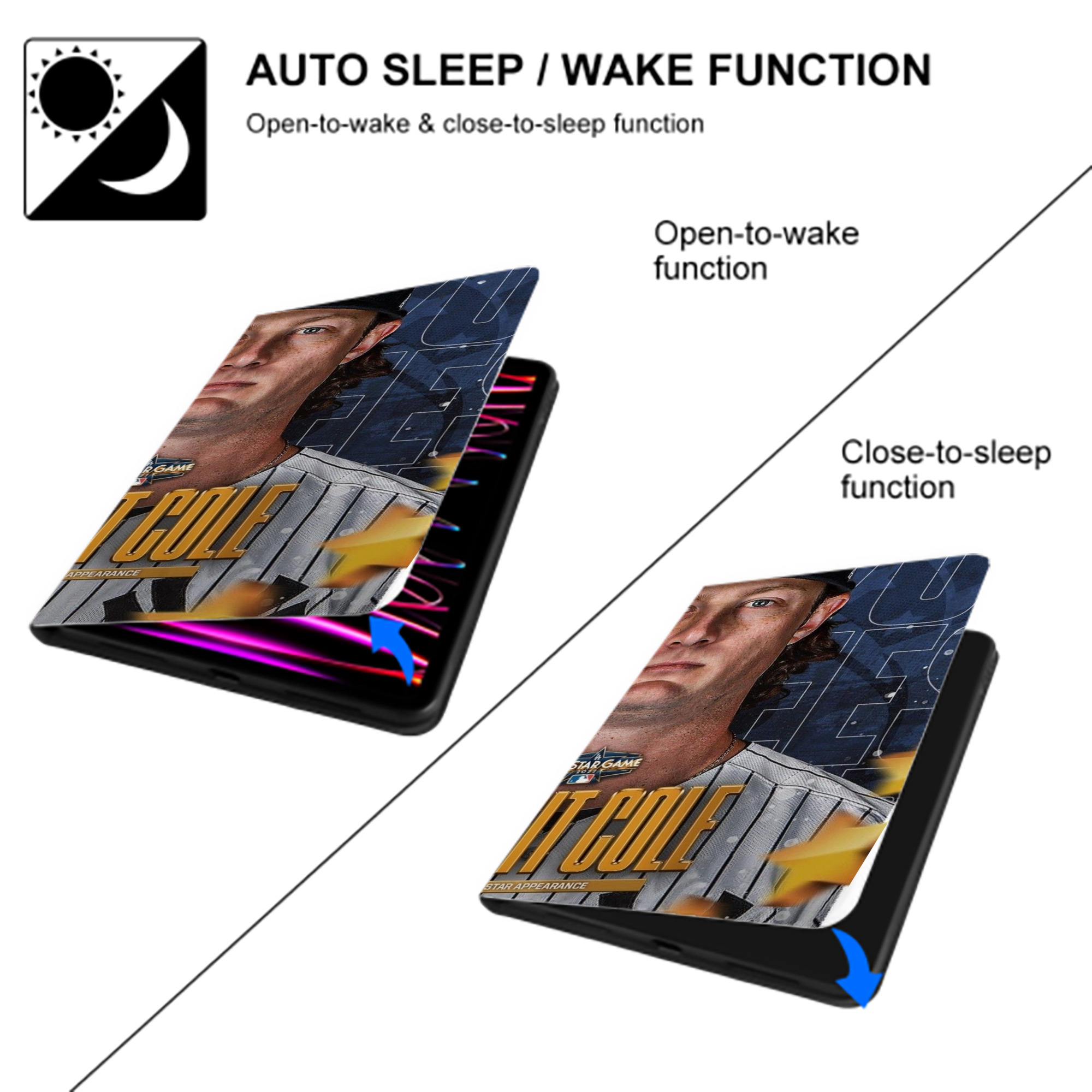 Gerrit Cole 5 IPad Book-Style Case With Pencil Slot – Slim PU & TPU Cover – Full Protection, Precise Fit, Water & Scratch Resistant