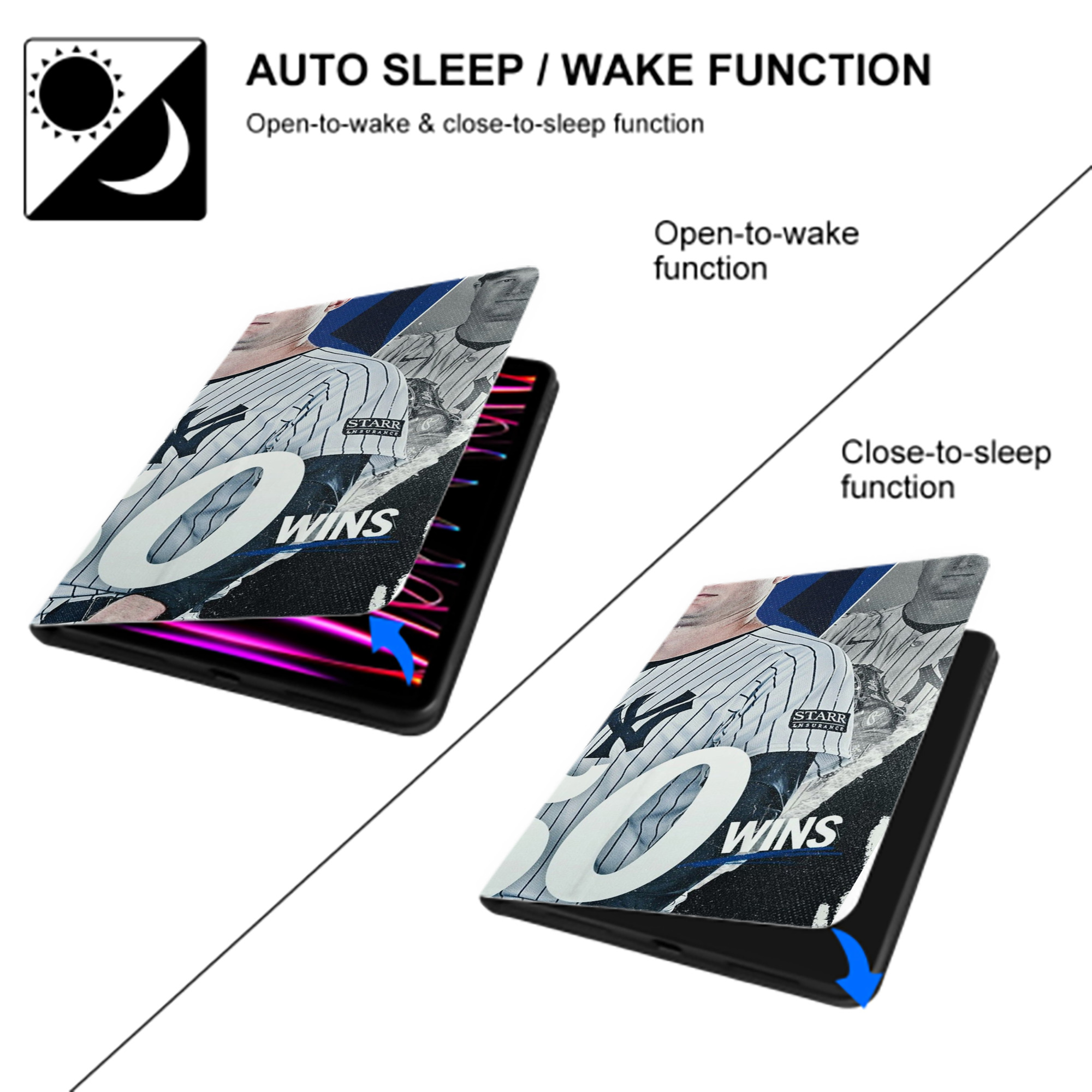 Gerrit Cole 10 IPad Book-Style Case With Pencil Slot – Slim PU & TPU Cover – Full Protection, Precise Fit, Water & Scratch Resistant