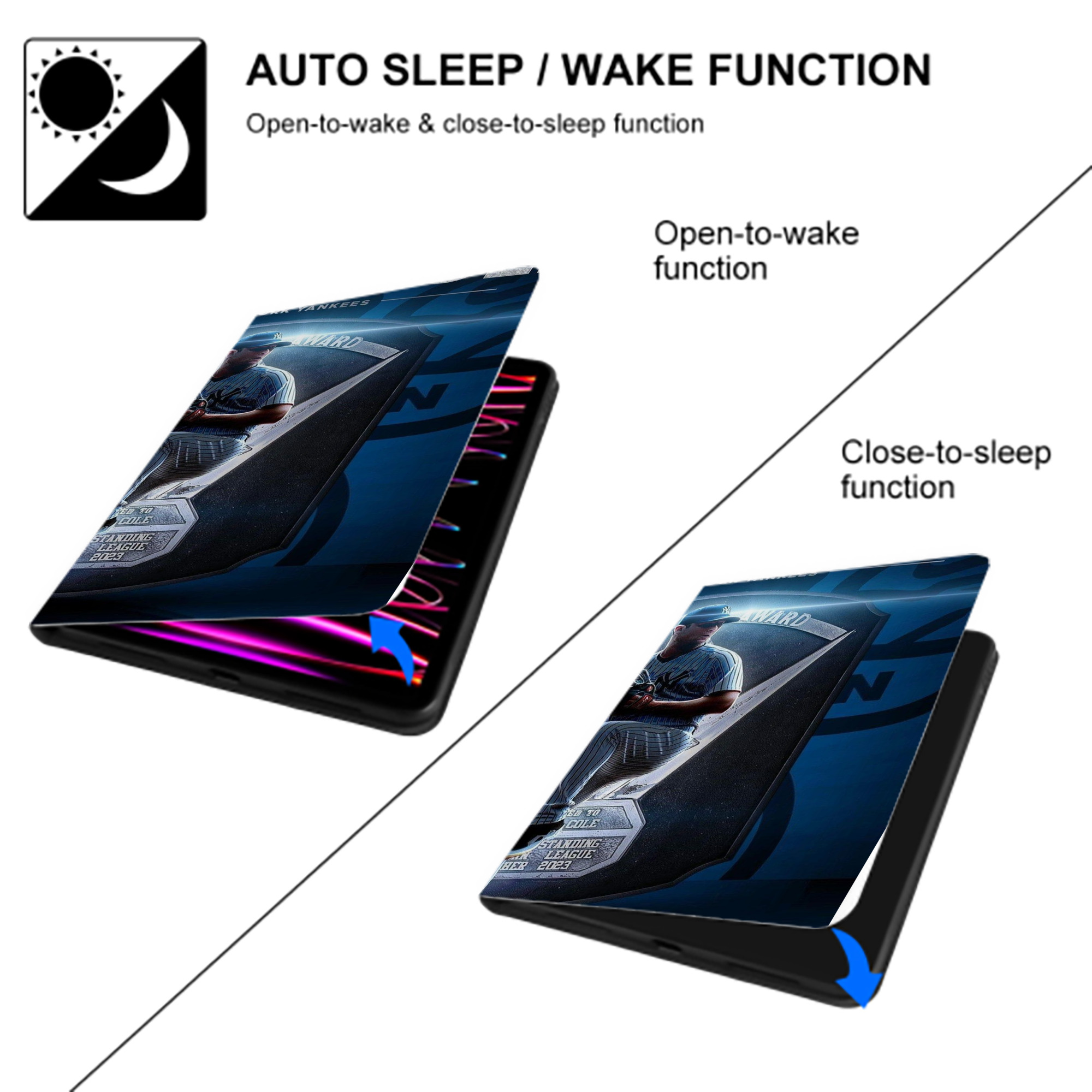 Gerrit Cole 15 IPad Book-Style Case With Pencil Slot – Slim PU & TPU Cover – Full Protection, Precise Fit, Water & Scratch Resistant