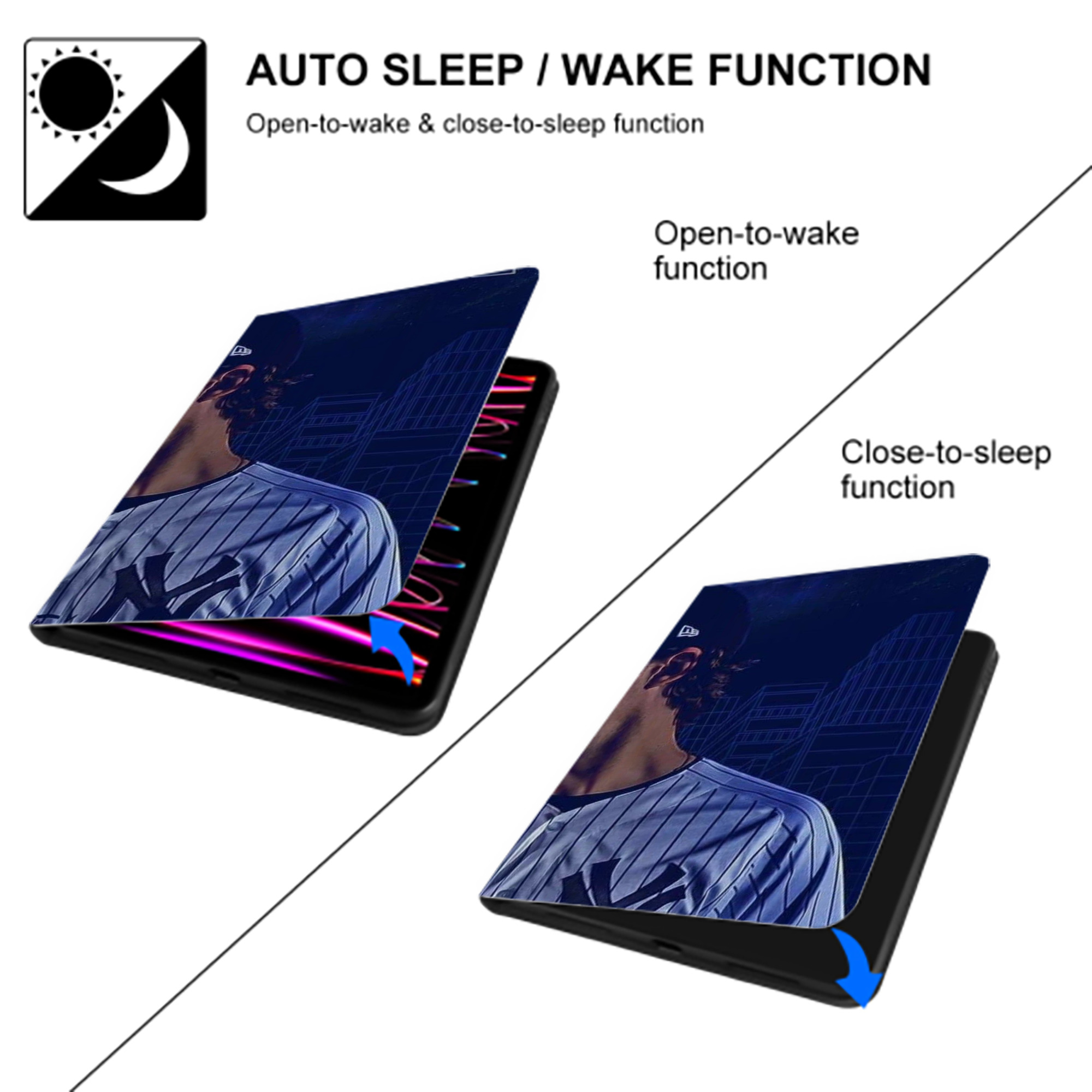 Gerrit Cole 16 IPad Book-Style Case With Pencil Slot – Slim PU & TPU Cover – Full Protection, Precise Fit, Water & Scratch Resistant