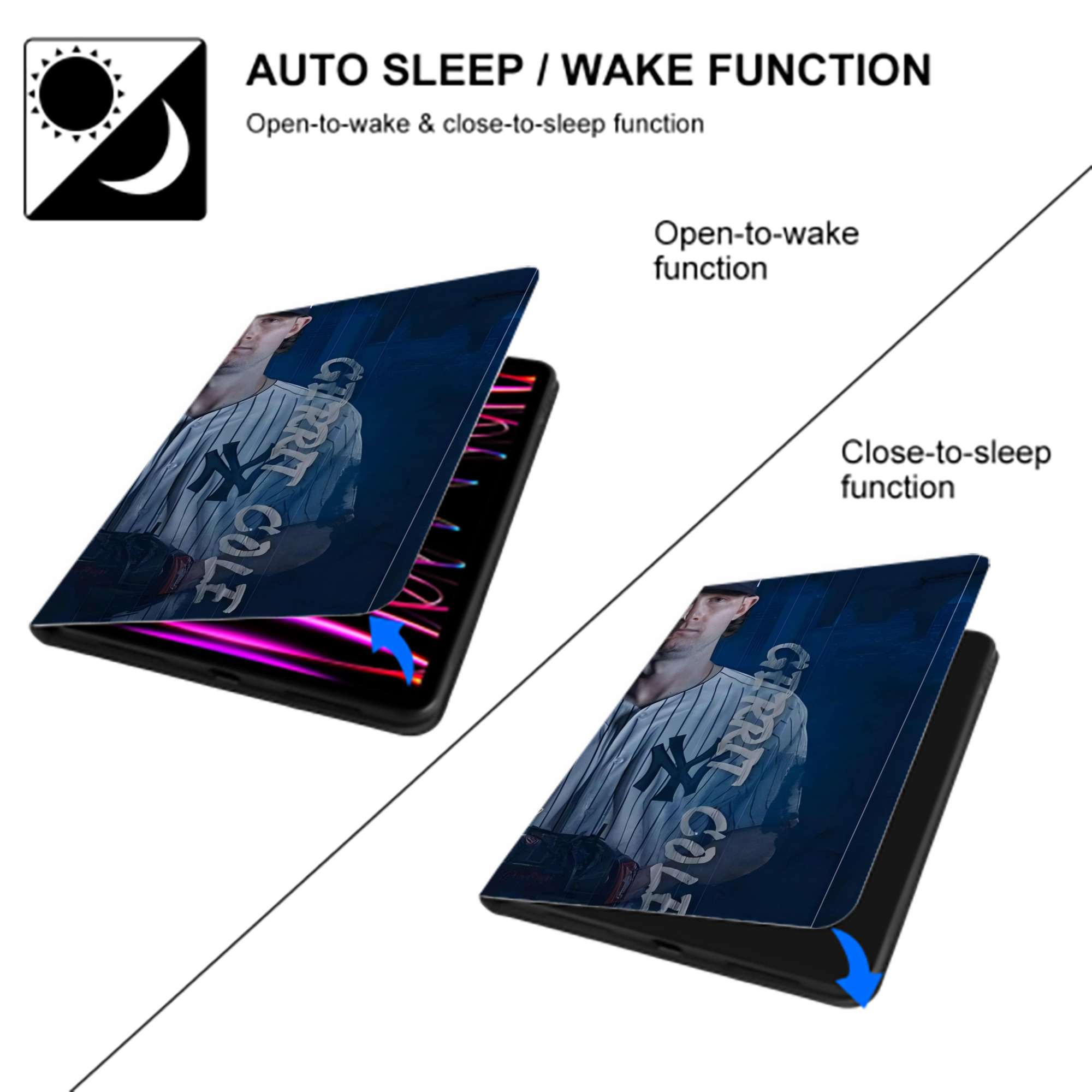 Gerrit Cole 19 IPad Book-Style Case With Pencil Slot – Slim PU & TPU Cover – Full Protection, Precise Fit, Water & Scratch Resistant