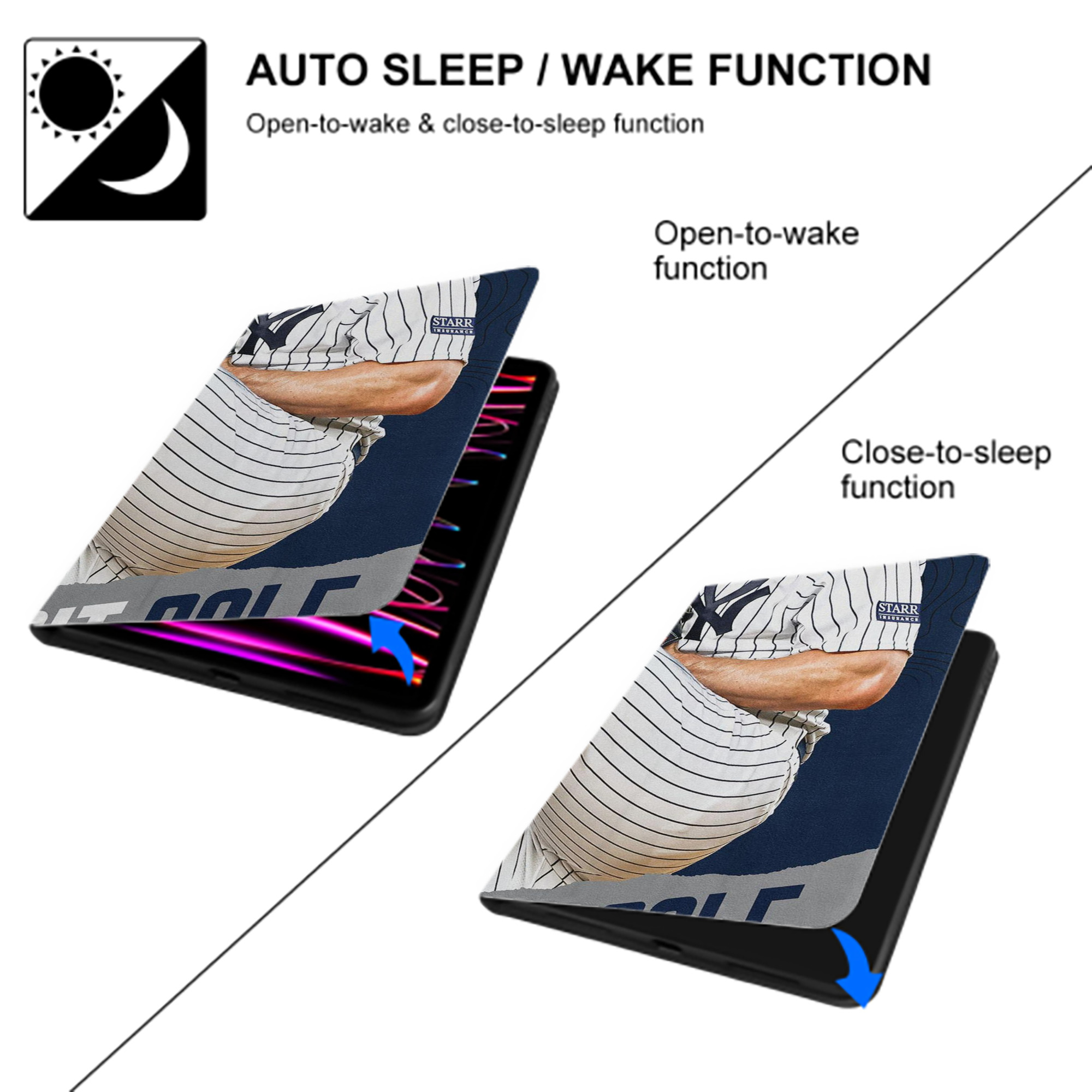 Gerrit Cole 22 IPad Book-Style Case With Pencil Slot – Slim PU & TPU Cover – Full Protection, Precise Fit, Water & Scratch Resistant