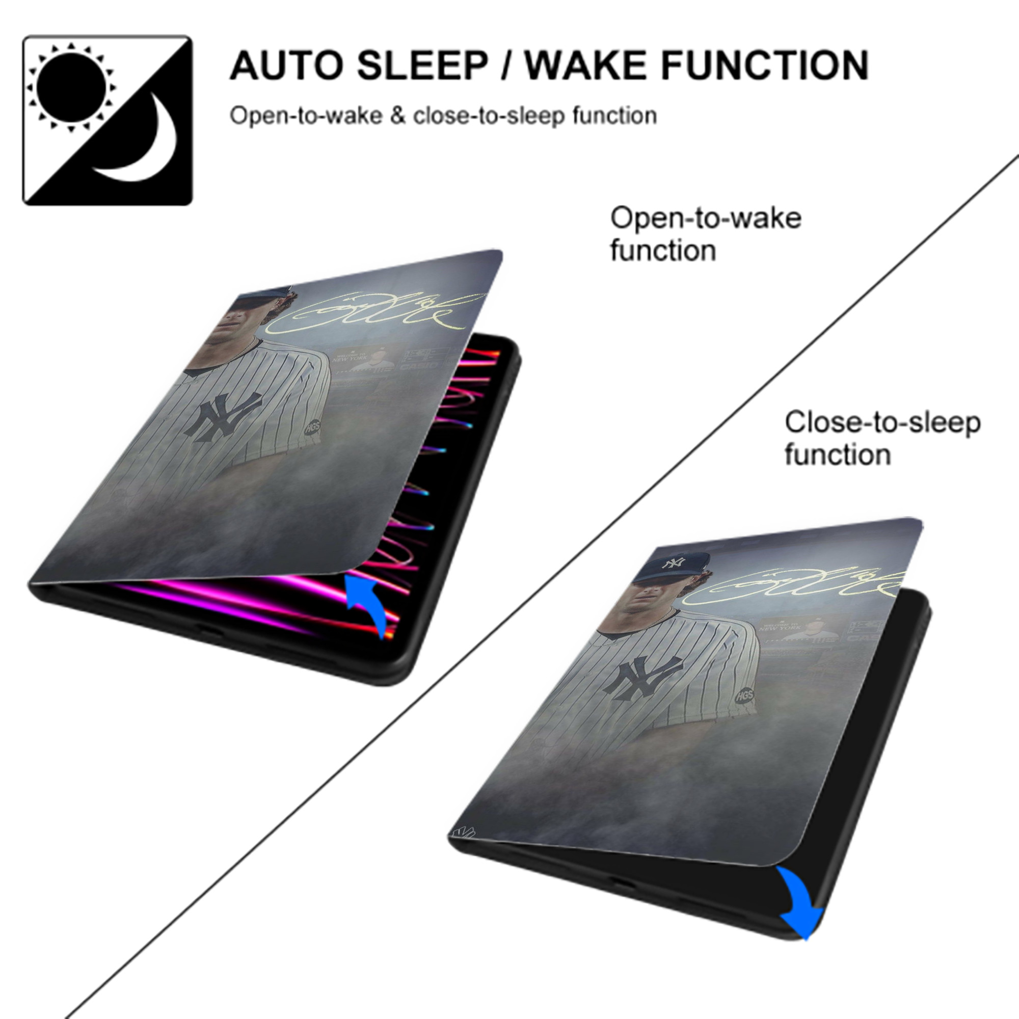 Gerrit Cole 27 IPad Book-Style Case With Pencil Slot – Slim PU & TPU Cover – Full Protection, Precise Fit, Water & Scratch Resistant