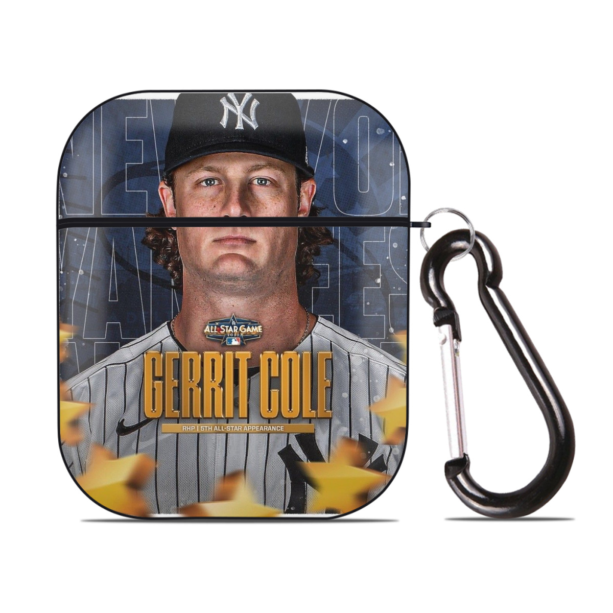 Gerrit Cole 5 AirPods 2 Case Hard Shell Black, Flexible PC Material, Precise Cutouts, Full Protection, Anti-Fingerprint, Washable, Includes Keychain – Durable & Slim Design