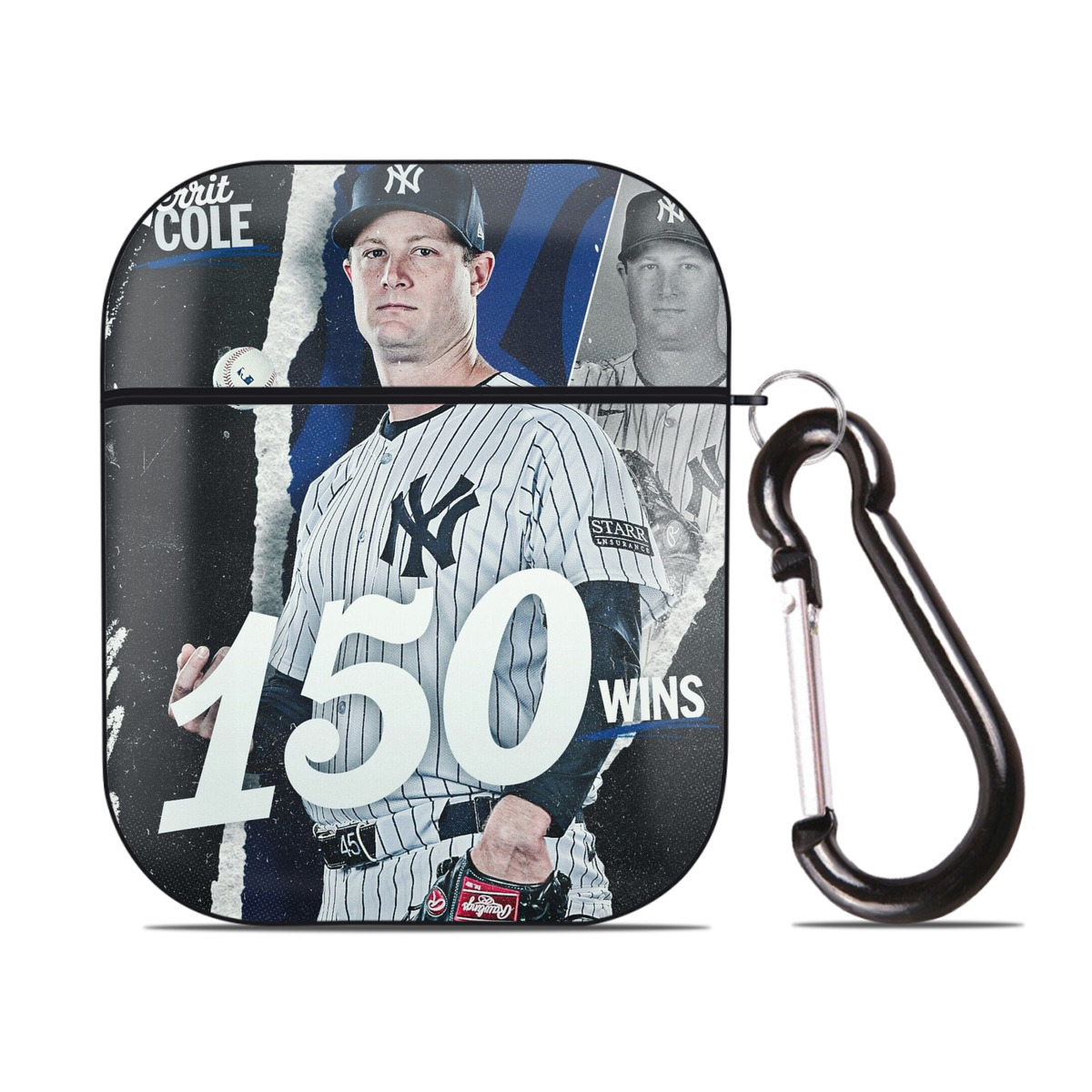 Gerrit Cole 10 AirPods 2 Case Hard Shell Black, Flexible PC Material, Precise Cutouts, Full Protection, Anti-Fingerprint, Washable, Includes Keychain – Durable & Slim Design