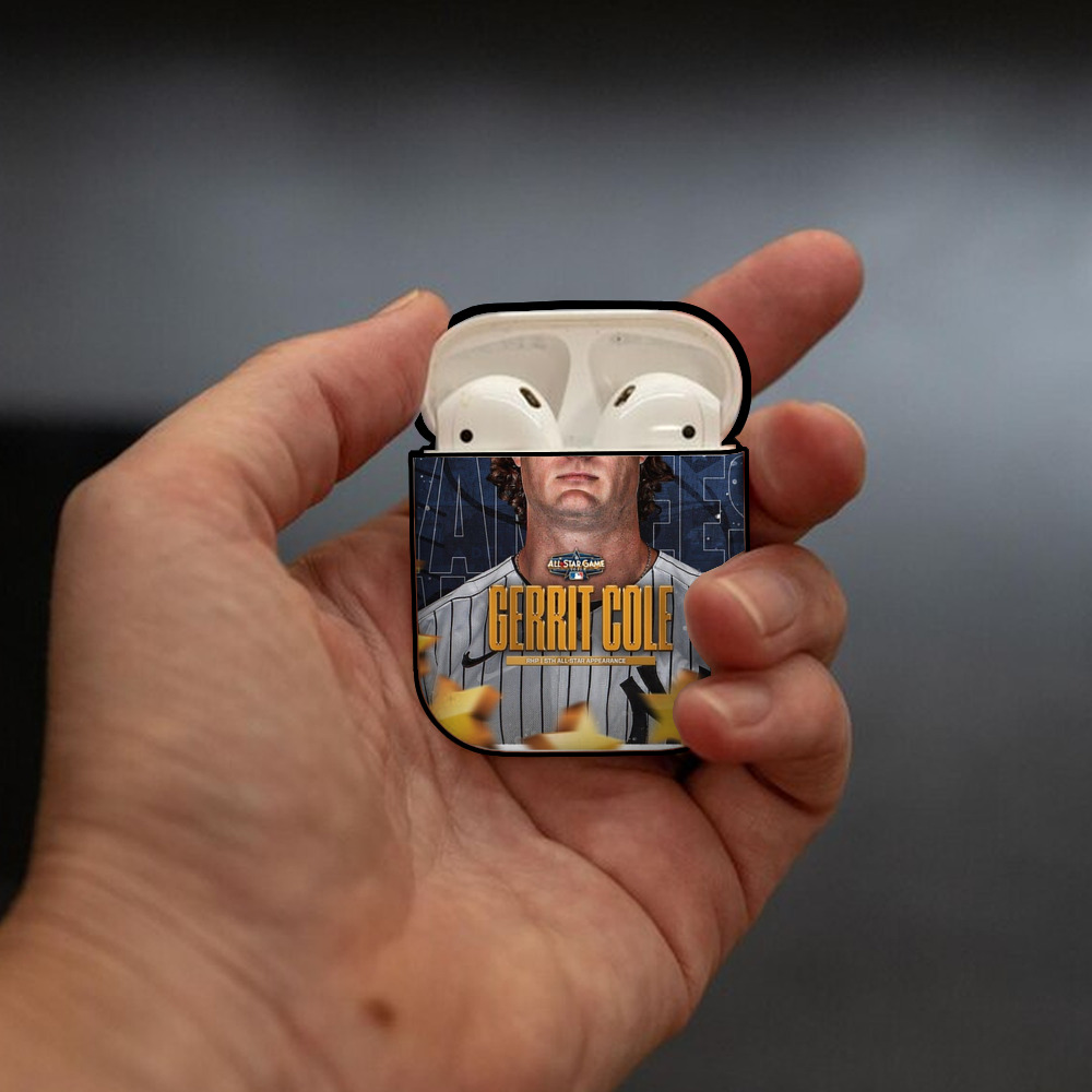 Gerrit Cole 5 AirPods 2 Case Hard Shell Black, Flexible PC Material, Precise Cutouts, Full Protection, Anti-Fingerprint, Washable, Includes Keychain – Durable & Slim Design