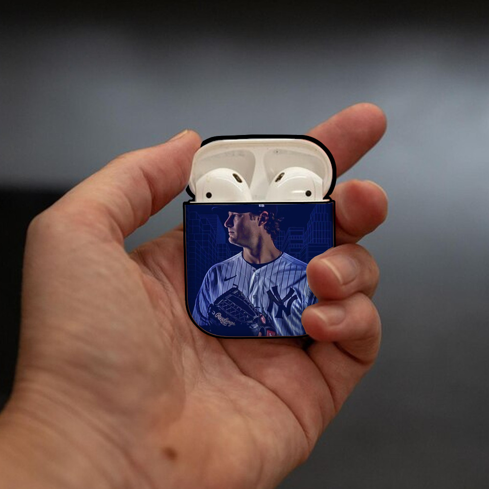 Gerrit Cole 16 AirPods 2 Case Hard Shell Black, Flexible PC Material, Precise Cutouts, Full Protection, Anti-Fingerprint, Washable, Includes Keychain – Durable & Slim Design