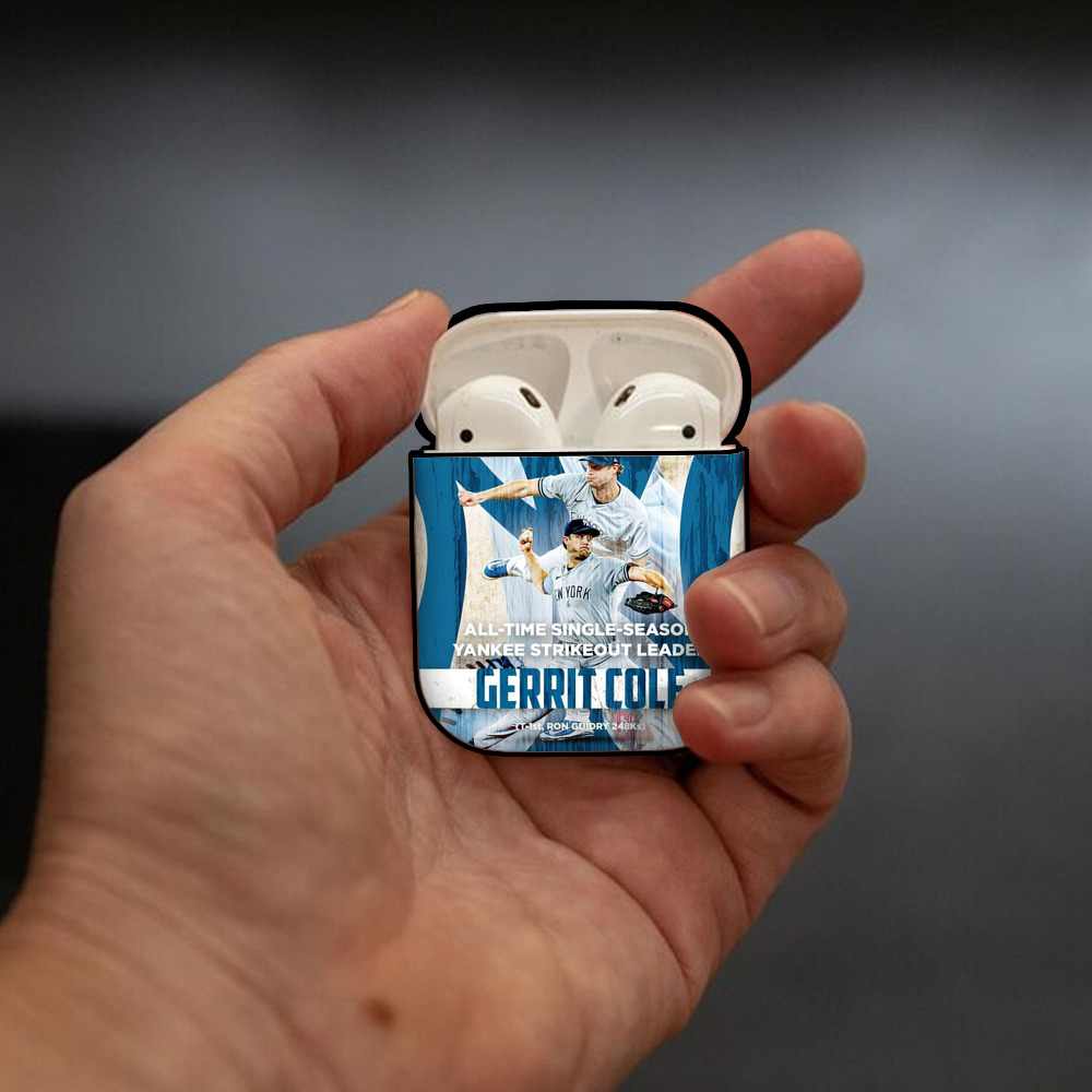 Gerrit Cole 25 AirPods 2 Case Hard Shell Black, Flexible PC Material, Precise Cutouts, Full Protection, Anti-Fingerprint, Washable, Includes Keychain – Durable & Slim Design