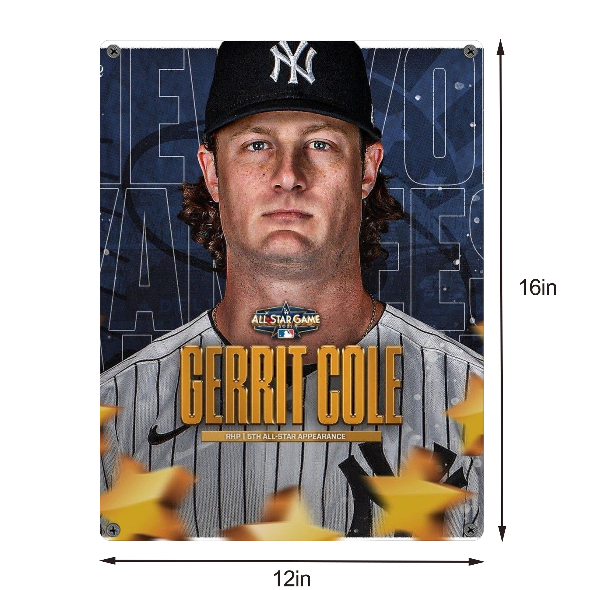 Gerrit Cole 5 Vintage Metal Tin Sign 12x16inch – Retro Wall Art Decor For Home, Bar, Kitchen, Bedroom, Office – Durable Iron Sheet Poster, Easy To Hang, Full-Color Printing