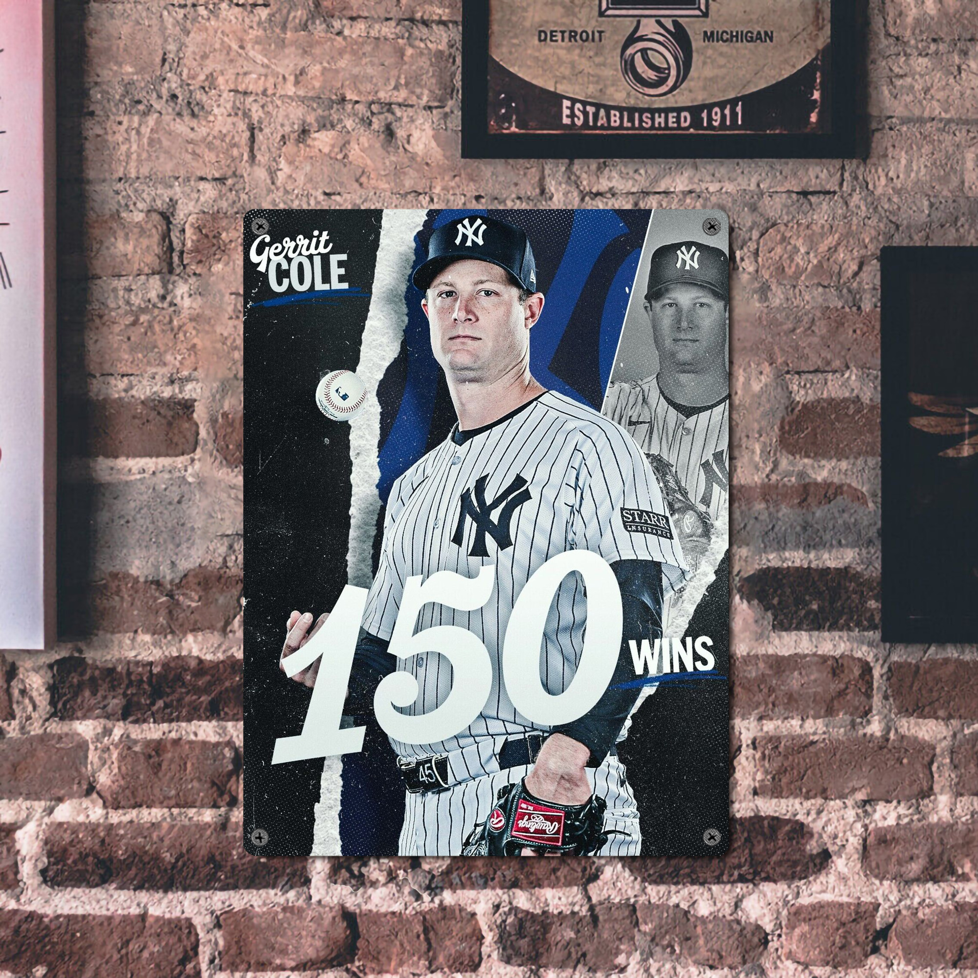 Gerrit Cole 10 Vintage Metal Tin Sign 12x16inch – Retro Wall Art Decor For Home, Bar, Kitchen, Bedroom, Office – Durable Iron Sheet Poster, Easy To Hang, Full-Color Printing