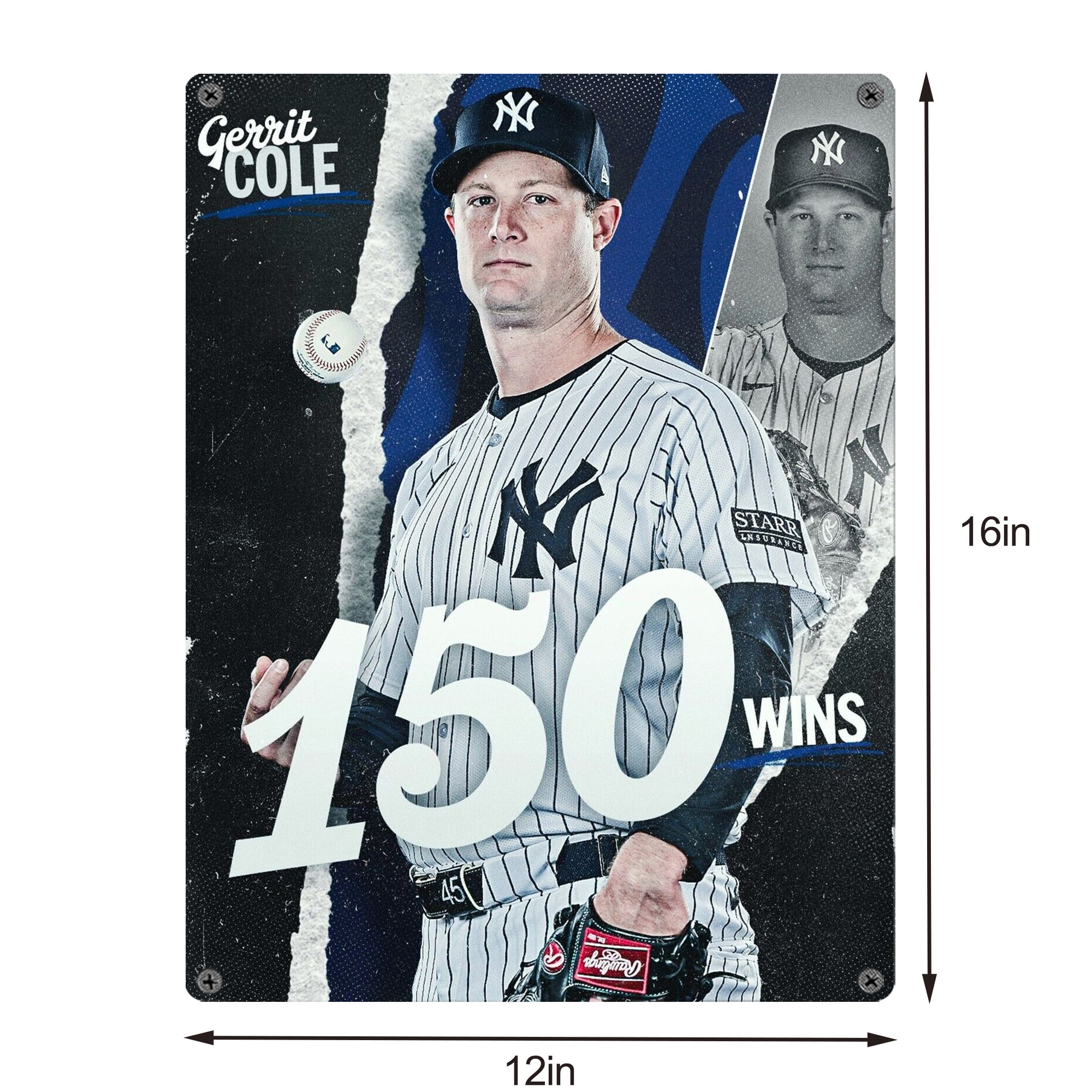 Gerrit Cole 10 Vintage Metal Tin Sign 12x16inch – Retro Wall Art Decor For Home, Bar, Kitchen, Bedroom, Office – Durable Iron Sheet Poster, Easy To Hang, Full-Color Printing