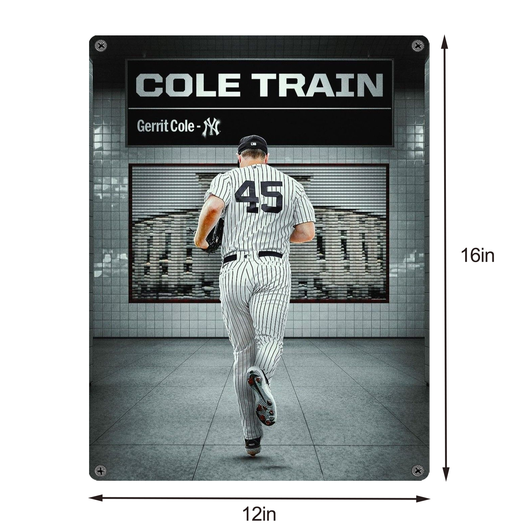 Gerrit Cole 12 Vintage Metal Tin Sign 12x16inch – Retro Wall Art Decor For Home, Bar, Kitchen, Bedroom, Office – Durable Iron Sheet Poster, Easy To Hang, Full-Color Printing