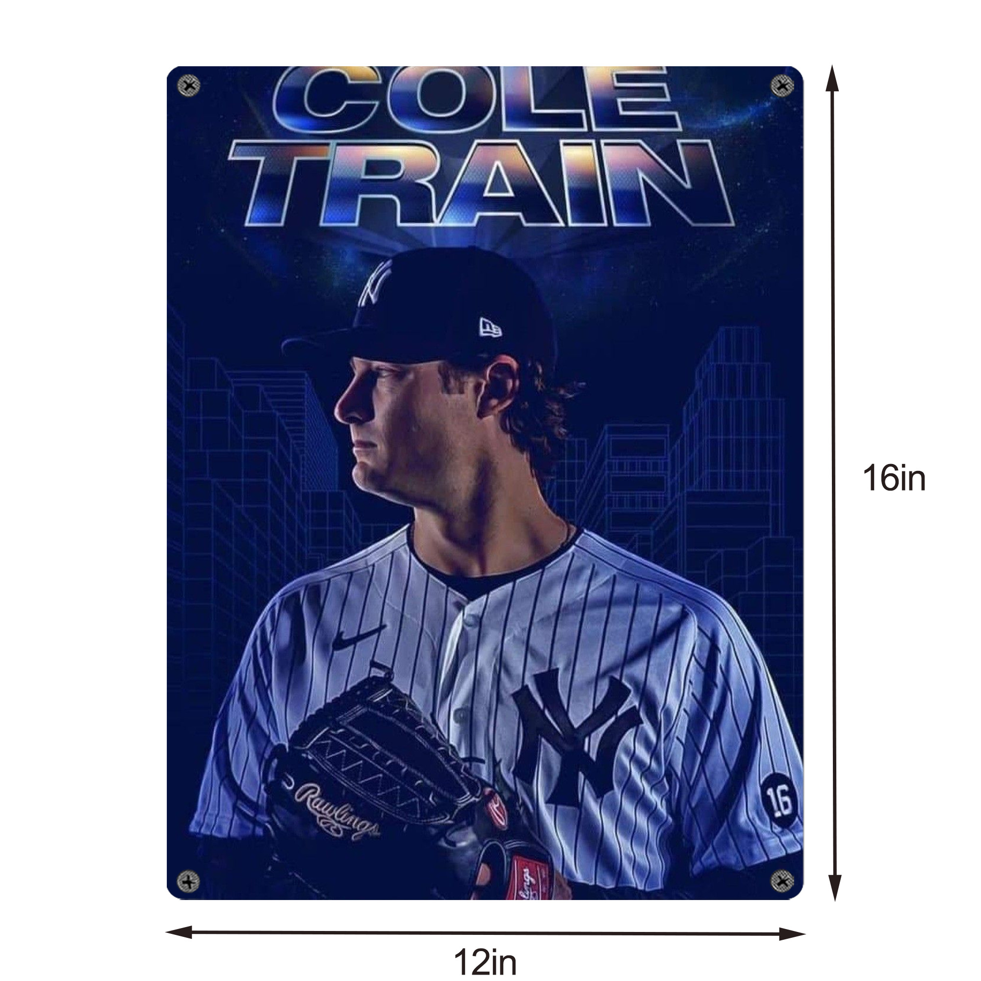 Gerrit Cole 16 Vintage Metal Tin Sign 12x16inch – Retro Wall Art Decor For Home, Bar, Kitchen, Bedroom, Office – Durable Iron Sheet Poster, Easy To Hang, Full-Color Printing