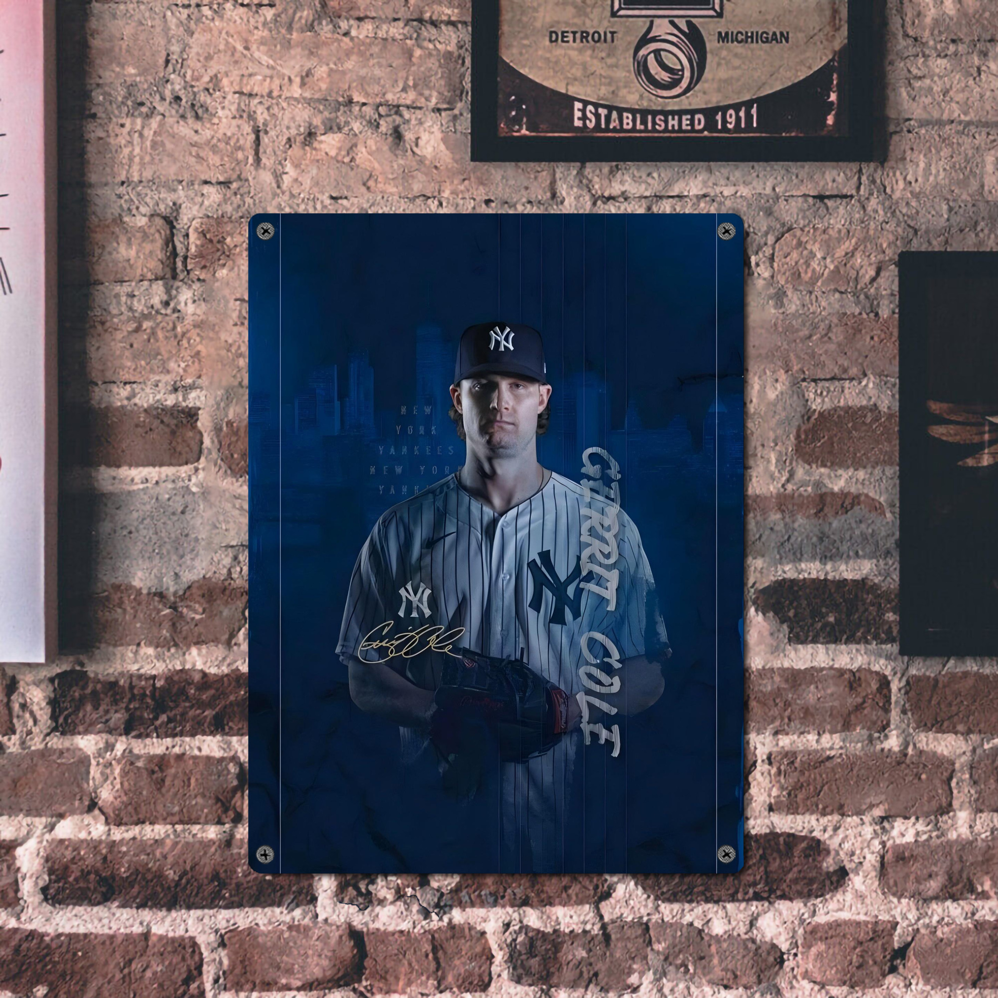 Gerrit Cole 19 Vintage Metal Tin Sign 12x16inch – Retro Wall Art Decor For Home, Bar, Kitchen, Bedroom, Office – Durable Iron Sheet Poster, Easy To Hang, Full-Color Printing