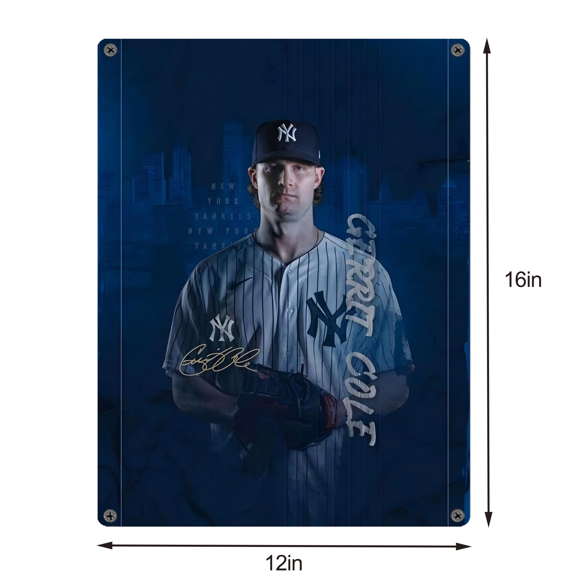 Gerrit Cole 19 Vintage Metal Tin Sign 12x16inch – Retro Wall Art Decor For Home, Bar, Kitchen, Bedroom, Office – Durable Iron Sheet Poster, Easy To Hang, Full-Color Printing