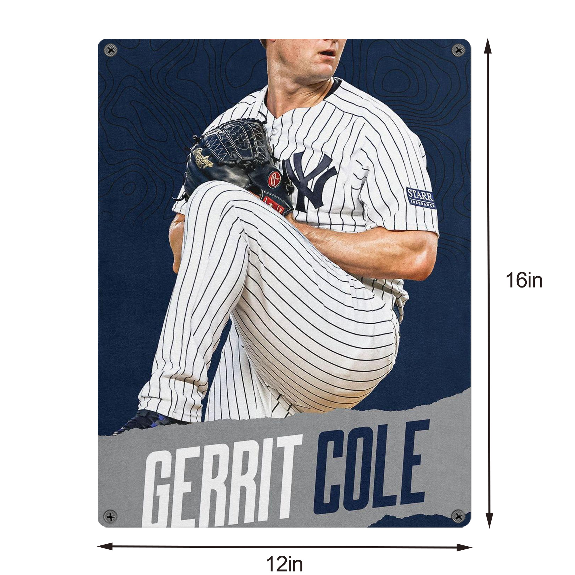 Gerrit Cole 22 Vintage Metal Tin Sign 12x16inch – Retro Wall Art Decor For Home, Bar, Kitchen, Bedroom, Office – Durable Iron Sheet Poster, Easy To Hang, Full-Color Printing