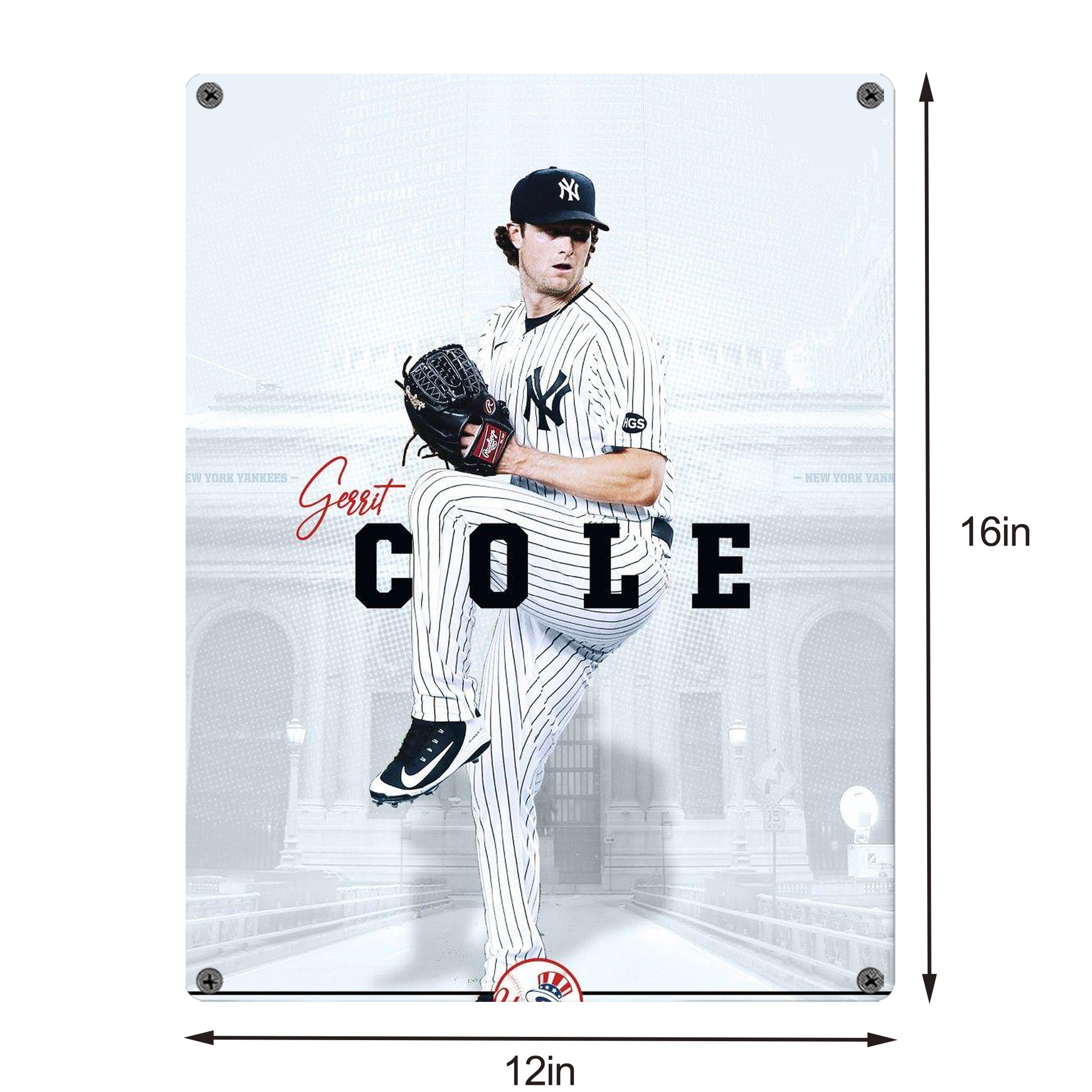 Gerrit Cole 24 Vintage Metal Tin Sign 12x16inch – Retro Wall Art Decor For Home, Bar, Kitchen, Bedroom, Office – Durable Iron Sheet Poster, Easy To Hang, Full-Color Printing