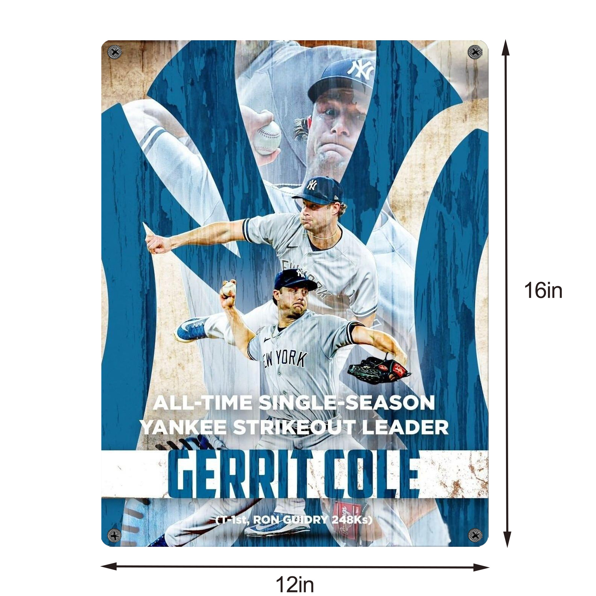 Gerrit Cole 25 Vintage Metal Tin Sign 12x16inch – Retro Wall Art Decor For Home, Bar, Kitchen, Bedroom, Office – Durable Iron Sheet Poster, Easy To Hang, Full-Color Printing