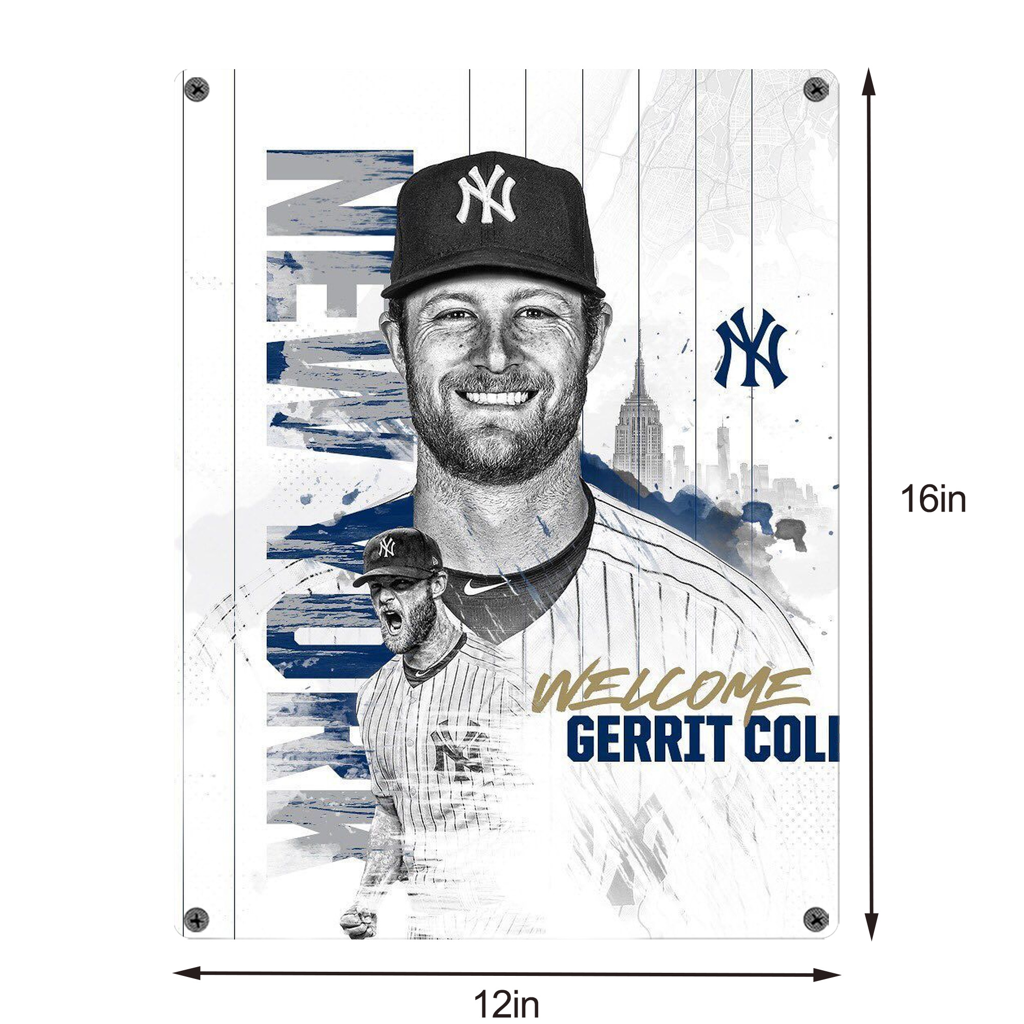 Gerrit Cole 26 Vintage Metal Tin Sign 12x16inch – Retro Wall Art Decor For Home, Bar, Kitchen, Bedroom, Office – Durable Iron Sheet Poster, Easy To Hang, Full-Color Printing