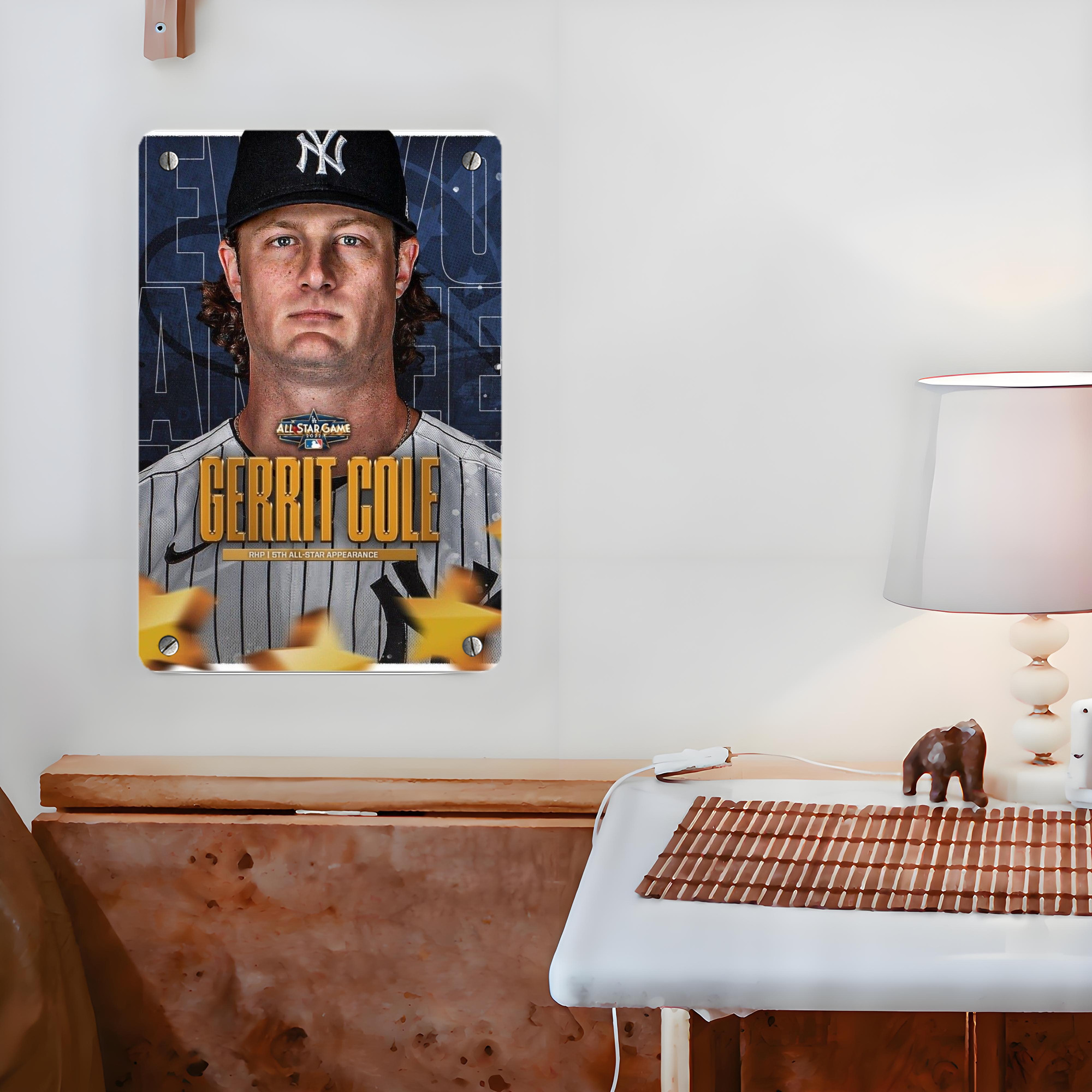 Gerrit Cole 5 Metal Tin Sign 8x12inch - High-Quality Full-Print Decorative Wall Art, Durable Rust-Resistant Metal Plaque For Living Room, Bedroom, Kitchen, Office, Bar Décor