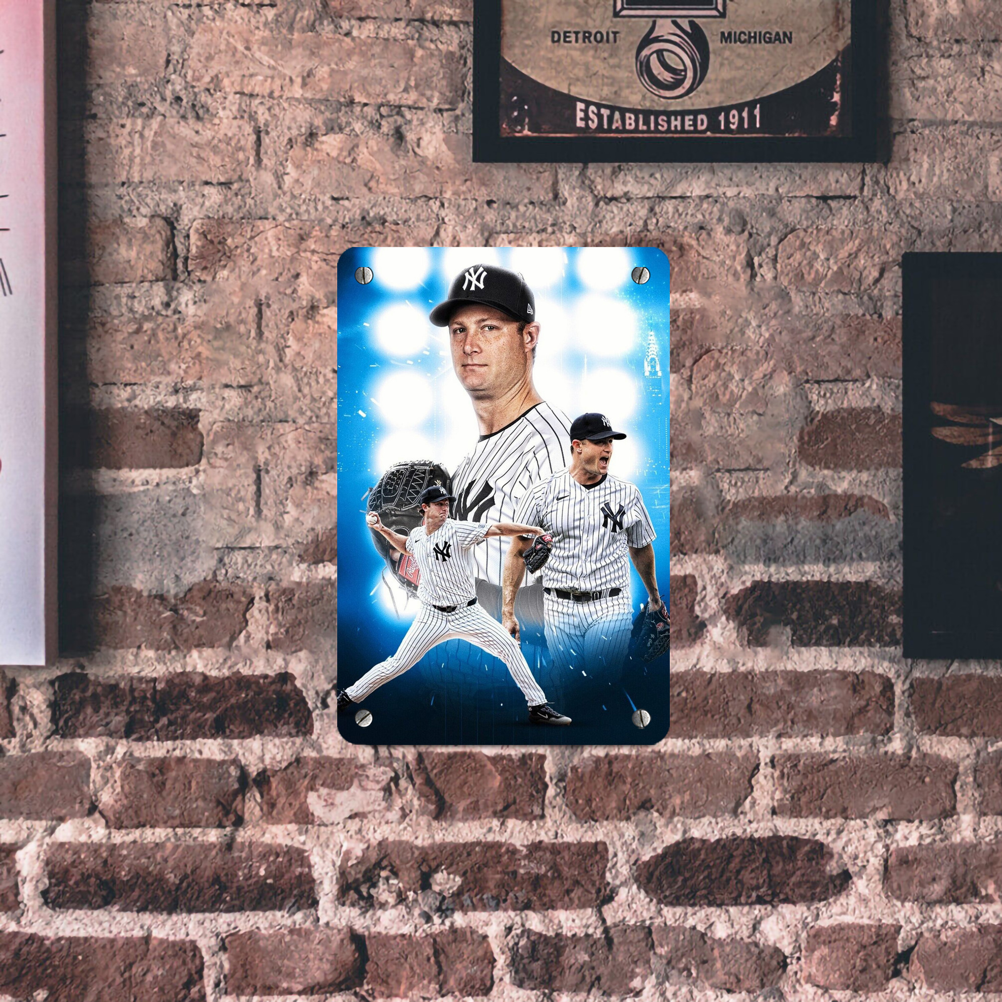 Gerrit Cole 7 Metal Tin Sign 8x12inch - High-Quality Full-Print Decorative Wall Art, Durable Rust-Resistant Metal Plaque For Living Room, Bedroom, Kitchen, Office, Bar Décor