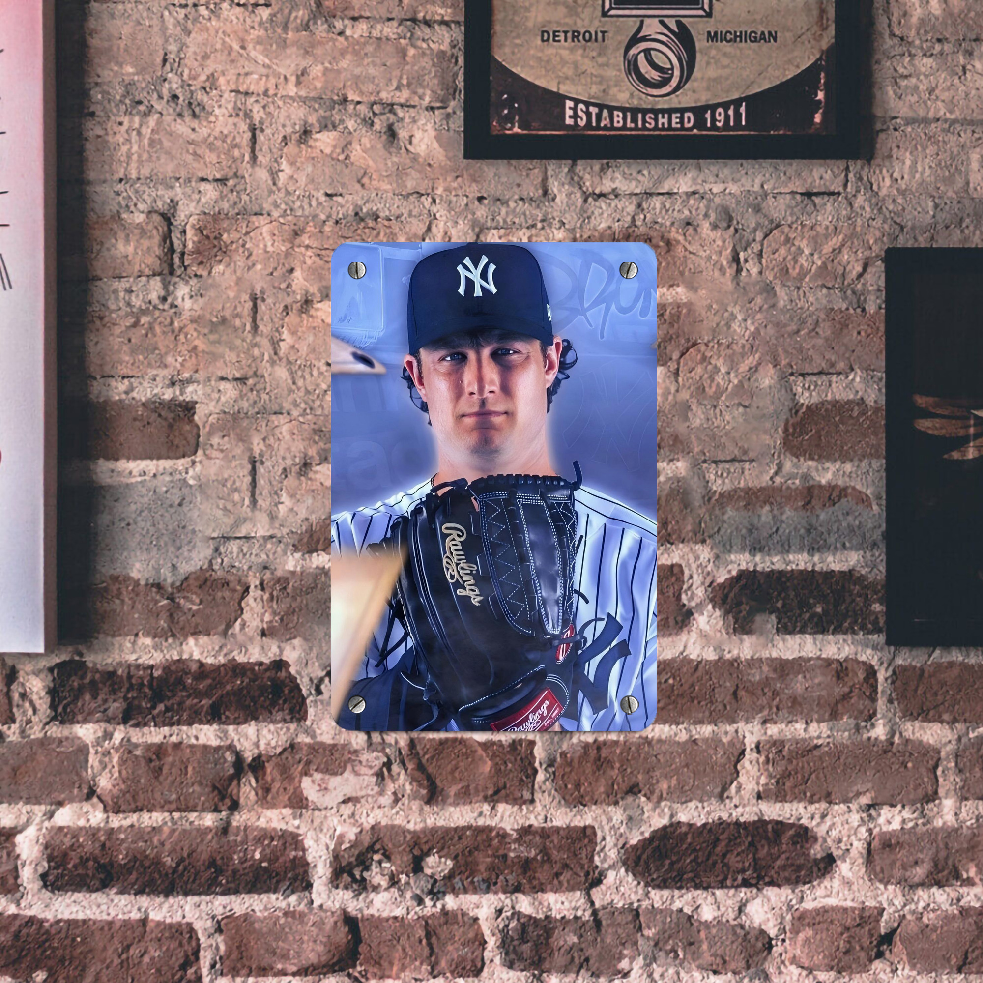 Gerrit Cole 9 Metal Tin Sign 8x12inch - High-Quality Full-Print Decorative Wall Art, Durable Rust-Resistant Metal Plaque For Living Room, Bedroom, Kitchen, Office, Bar Décor