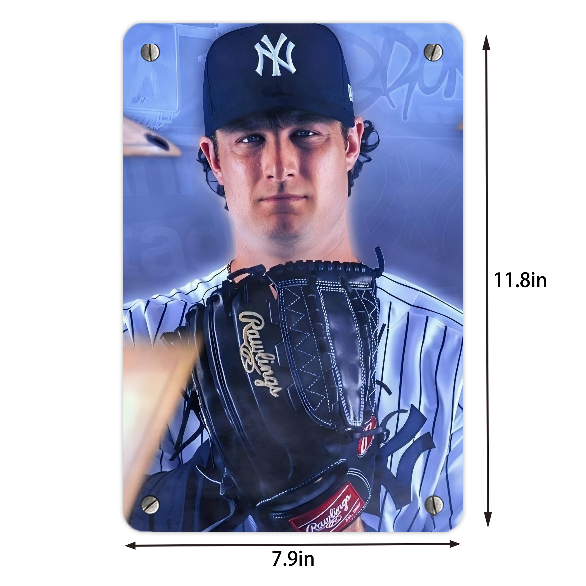 Gerrit Cole 9 Metal Tin Sign 8x12inch - High-Quality Full-Print Decorative Wall Art, Durable Rust-Resistant Metal Plaque For Living Room, Bedroom, Kitchen, Office, Bar Décor