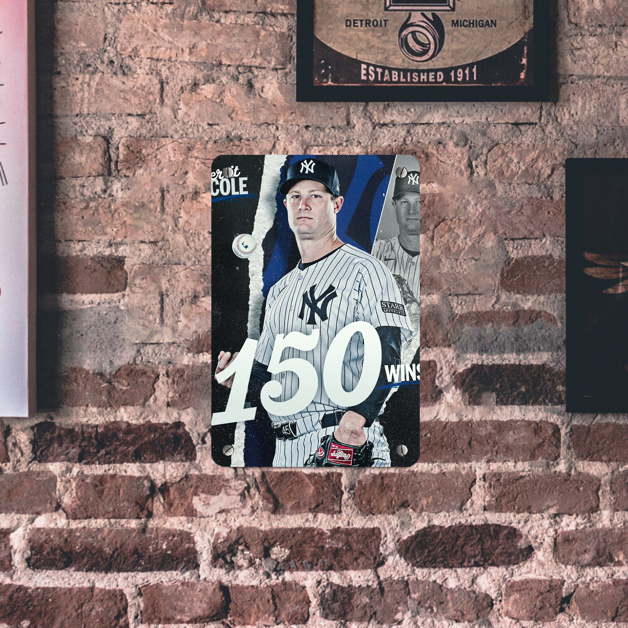 Gerrit Cole 10 Metal Tin Sign 8x12inch - High-Quality Full-Print Decorative Wall Art, Durable Rust-Resistant Metal Plaque For Living Room, Bedroom, Kitchen, Office, Bar Décor