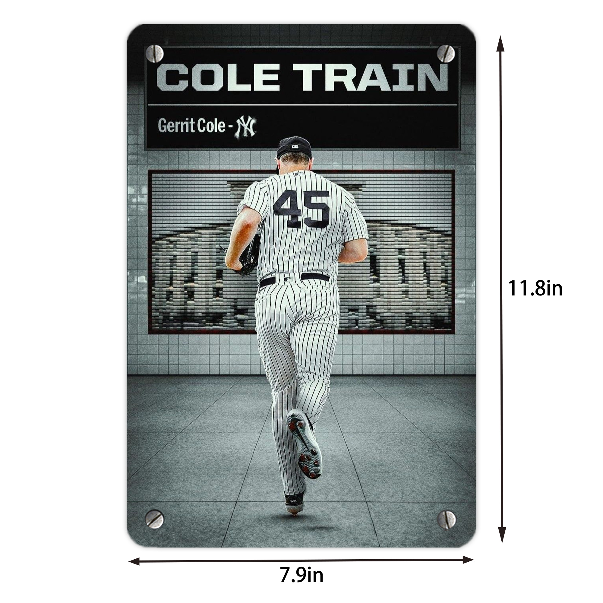 Gerrit Cole 12 Metal Tin Sign 8x12inch - High-Quality Full-Print Decorative Wall Art, Durable Rust-Resistant Metal Plaque For Living Room, Bedroom, Kitchen, Office, Bar Décor