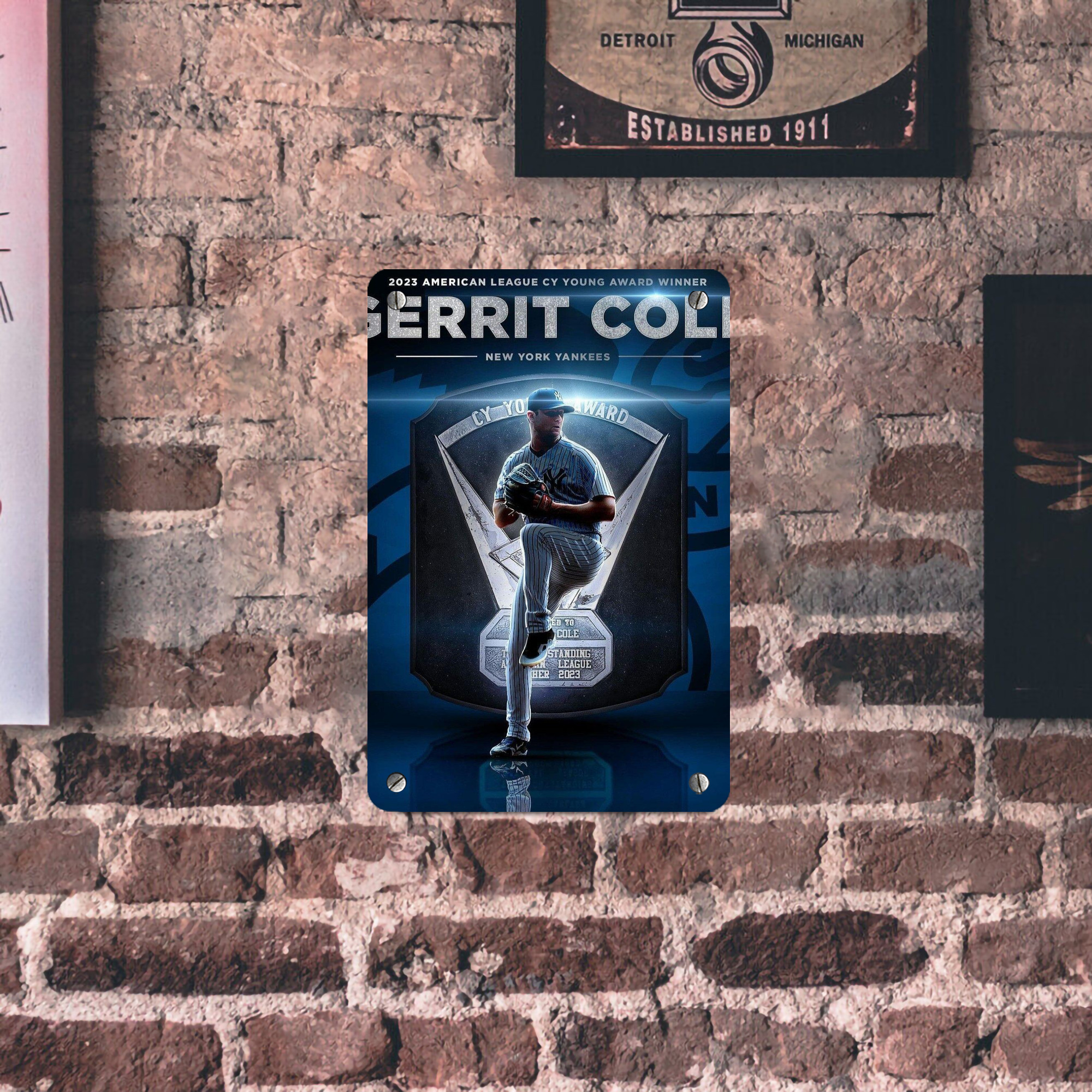 Gerrit Cole 15 Metal Tin Sign 8x12inch - High-Quality Full-Print Decorative Wall Art, Durable Rust-Resistant Metal Plaque For Living Room, Bedroom, Kitchen, Office, Bar Décor