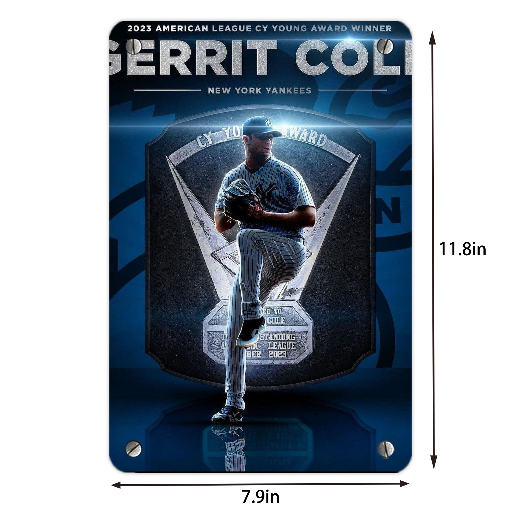 Gerrit Cole 15 Metal Tin Sign 8x12inch - High-Quality Full-Print Decorative Wall Art, Durable Rust-Resistant Metal Plaque For Living Room, Bedroom, Kitchen, Office, Bar Décor