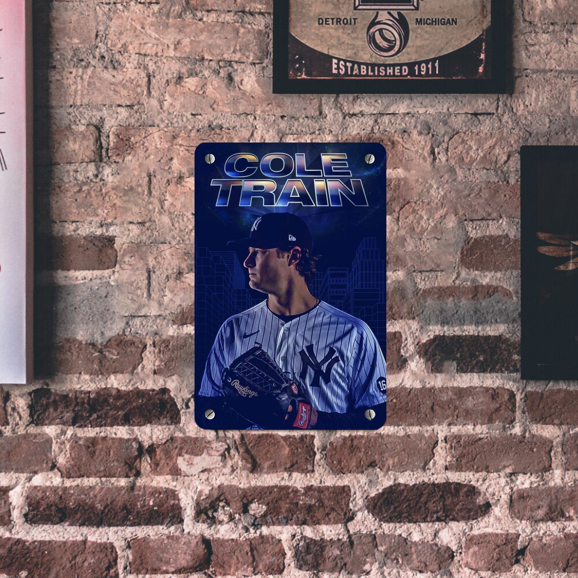 Gerrit Cole 16 Metal Tin Sign 8x12inch - High-Quality Full-Print Decorative Wall Art, Durable Rust-Resistant Metal Plaque For Living Room, Bedroom, Kitchen, Office, Bar Décor