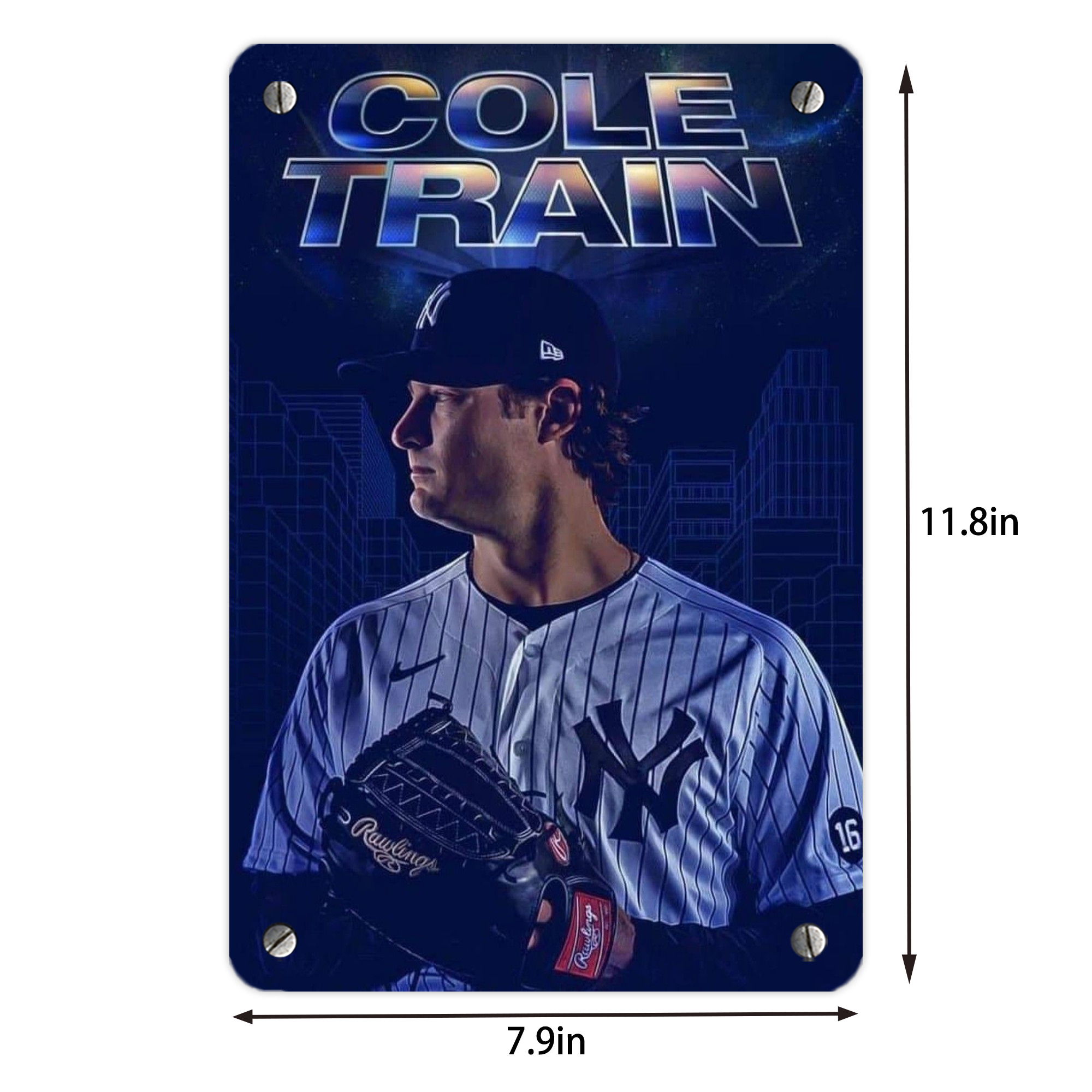 Gerrit Cole 16 Metal Tin Sign 8x12inch - High-Quality Full-Print Decorative Wall Art, Durable Rust-Resistant Metal Plaque For Living Room, Bedroom, Kitchen, Office, Bar Décor